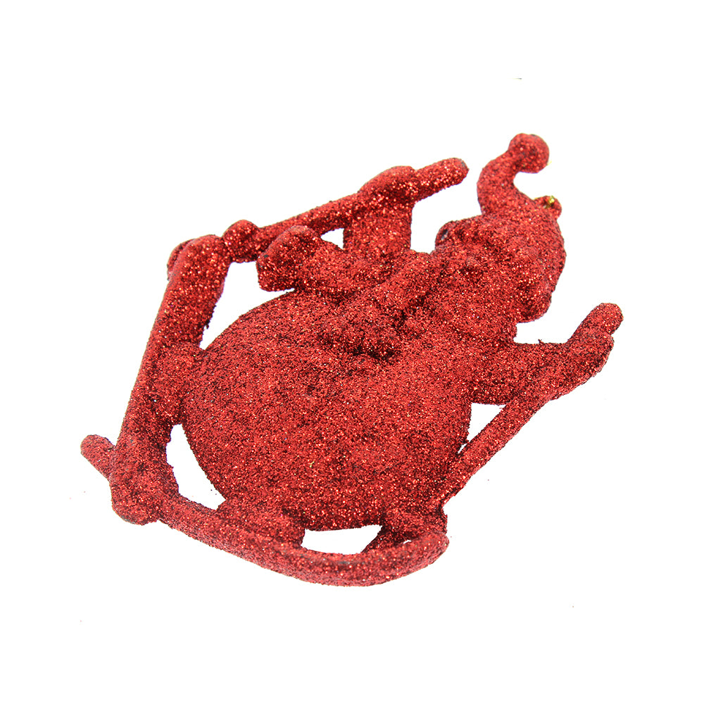 Christmas Decoration Hanging- Glitter Snowman Red
