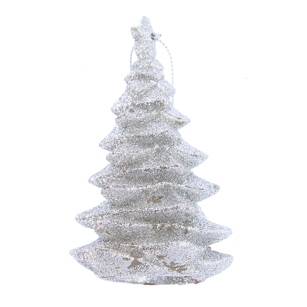 Christmas Decoration Hanging- Glitter X-Mas Tree Silver
