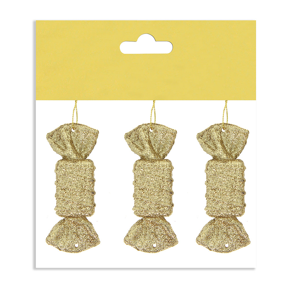 Christmas Decoration Hanging- Glitter Candy Gold