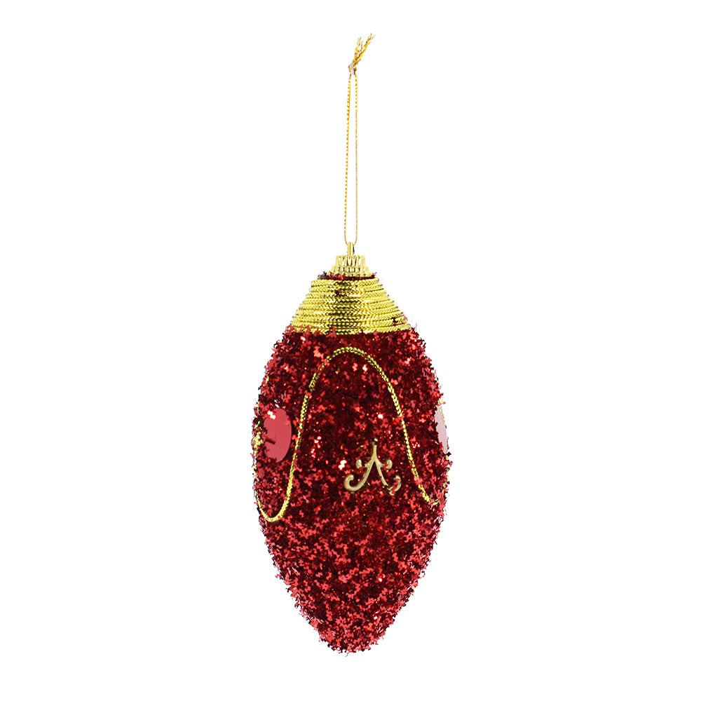 Christmas Decoration- Hanging Tinsel Oval Ornaments