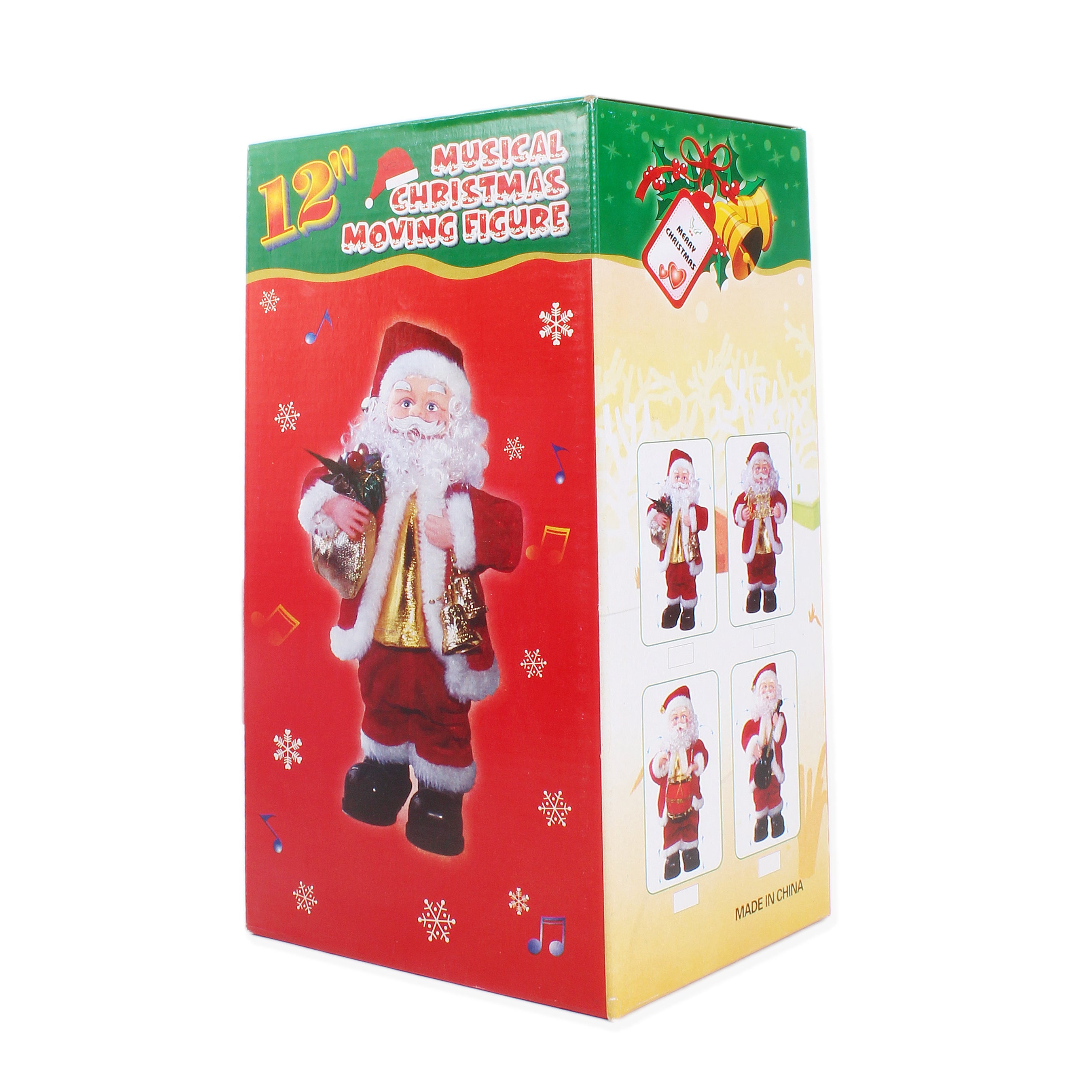 Christmas Toy Musical Moving Santa With Saxophone/Merry Christmas/Jingle Bells 10inch 1pc Box IB