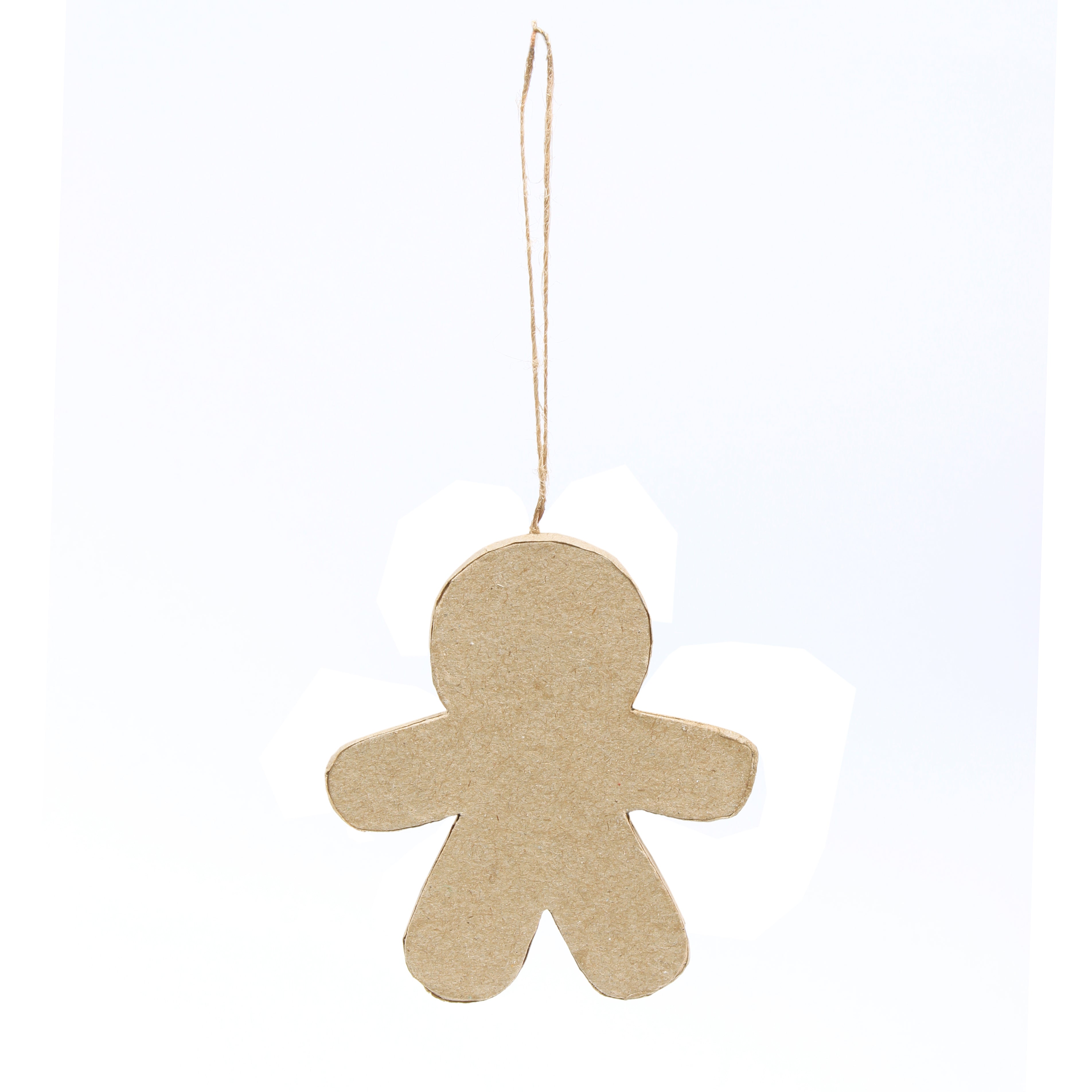 Christmas Paper Mache Hanging Gingerbread Man 9.5 x 8.5cm 1pc