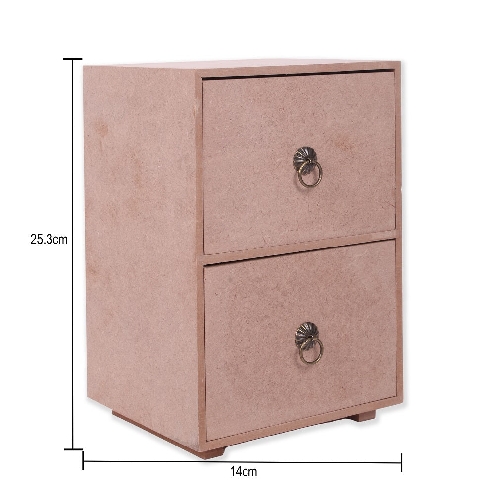 Mdf Chest Of 2Drawers W6.5 X H9.5 X D5.5Inch 5.5Mm Thick 1Pc Lb