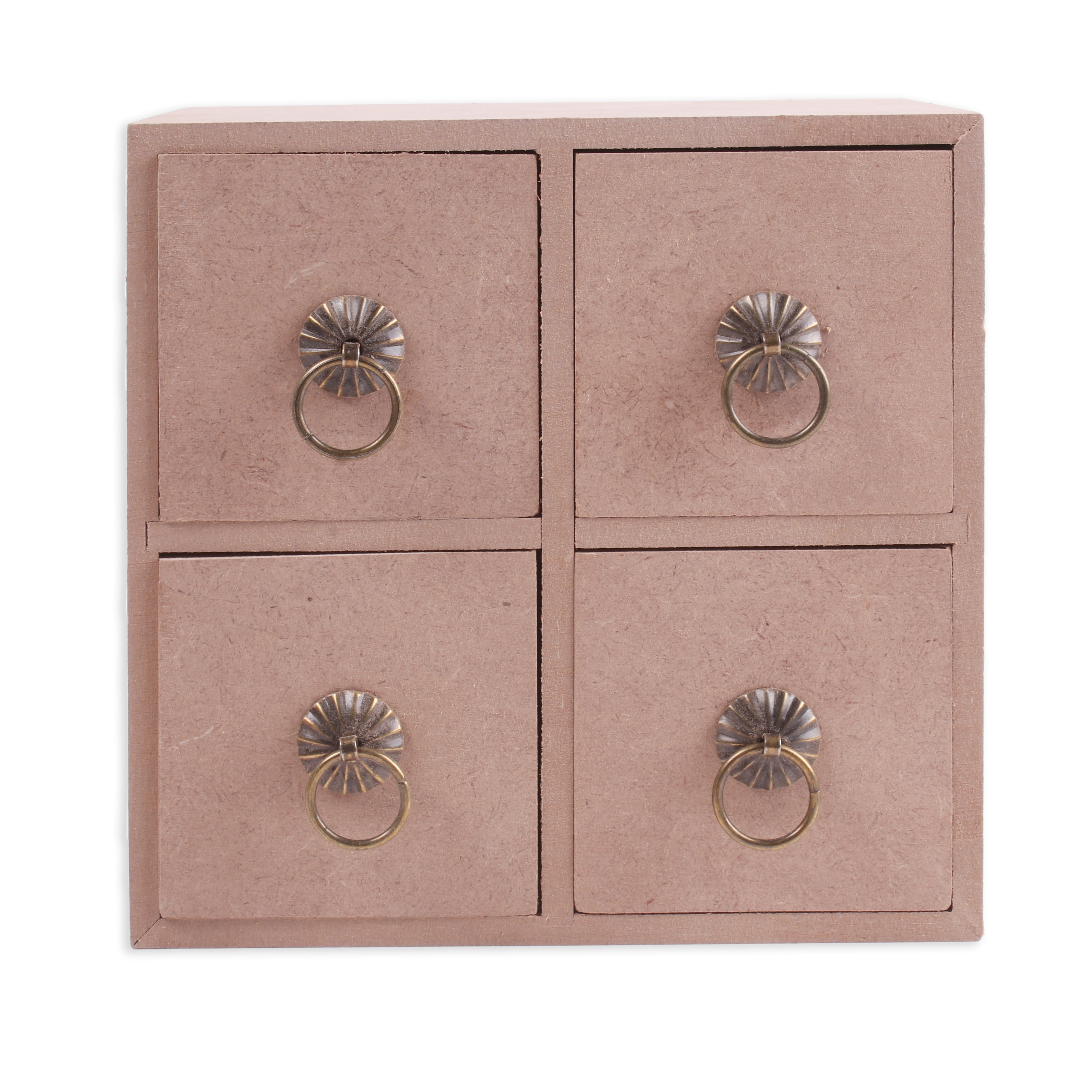 MDF Table Organizer Chest Of 4 Drawers Approx L15.3 X W15.3 X D15.2Cm 5.5Mm Thick 1Pc Lb
