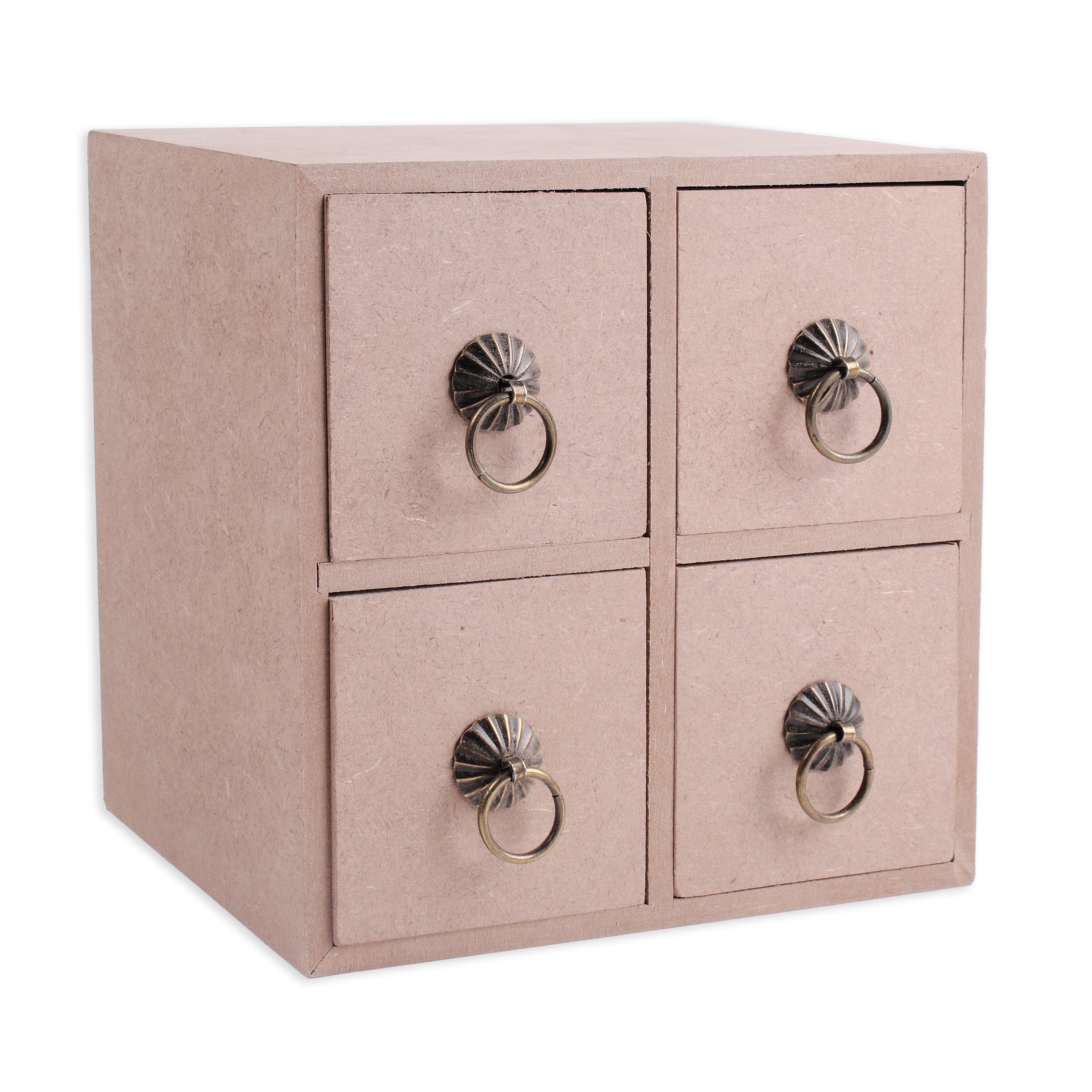 MDF Table Organizer Chest Of 4 Drawers Approx L15.3 X W15.3 X D15.2Cm 5.5Mm Thick 1Pc Lb