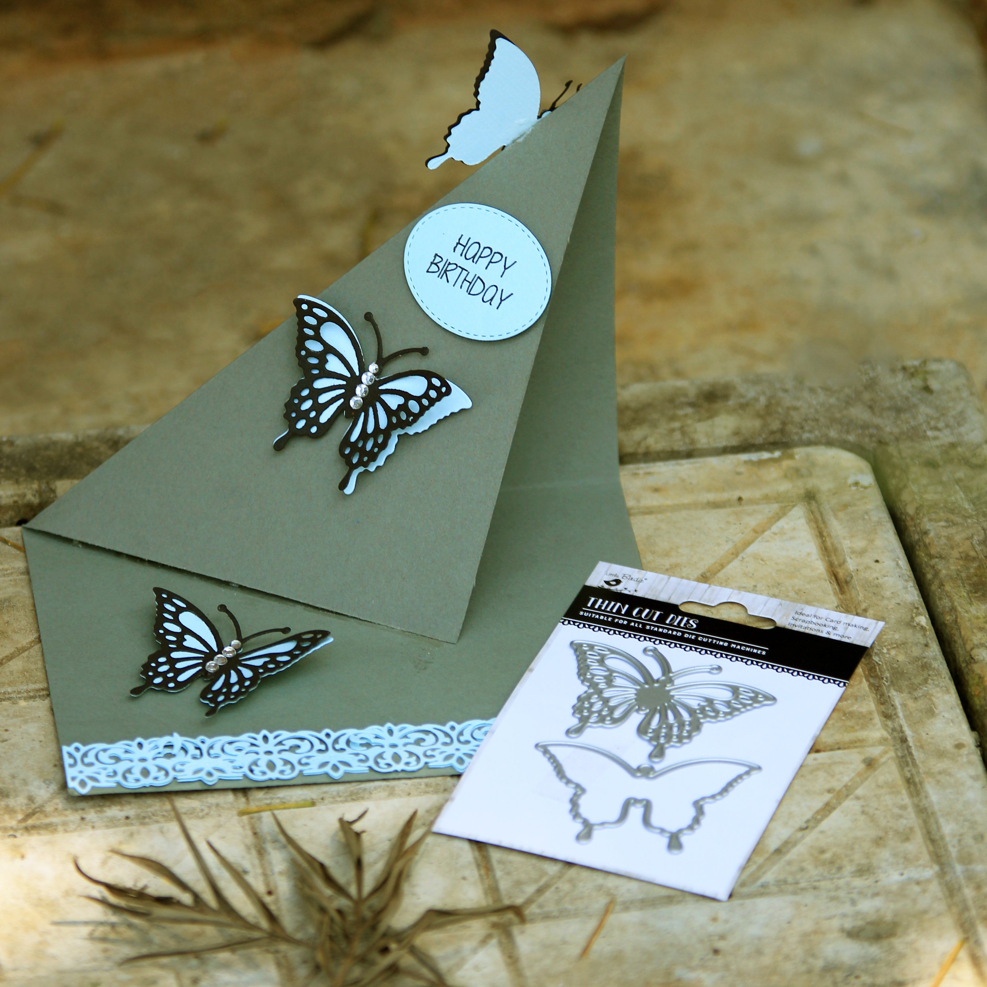 Thin Cut Dies Beauteous Butterflies 6.7 X 5.1Cm 6.6 X 5Cm 2Pc