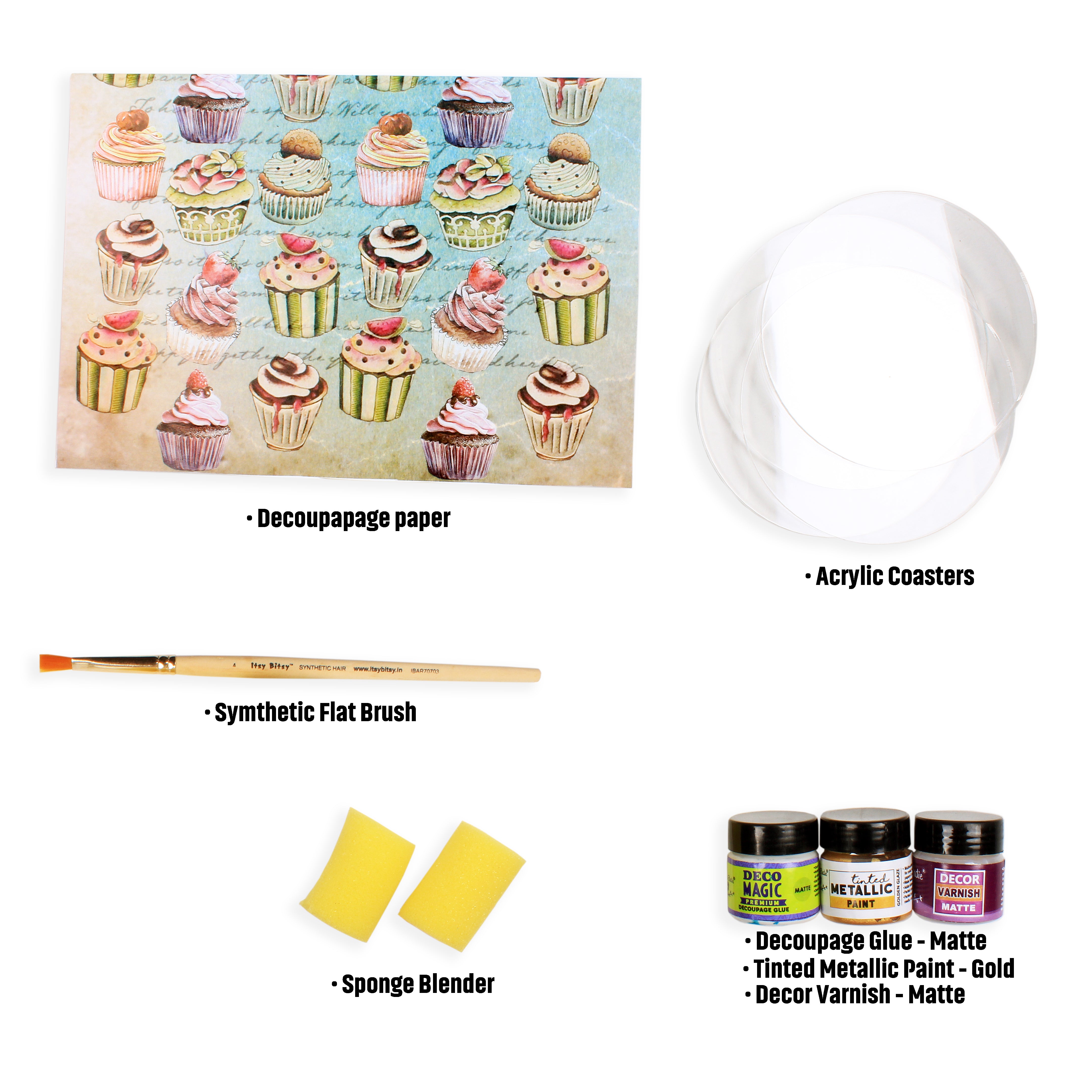 Diy Decoupage Acrylic Coaster Kit