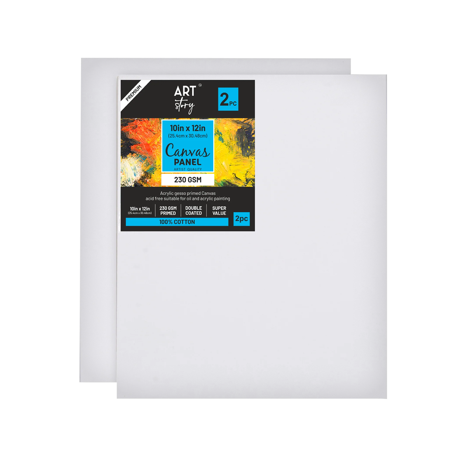 Canvas Panel 3Mm Mdf Board 10 X 12Inch 2Pcs Lb