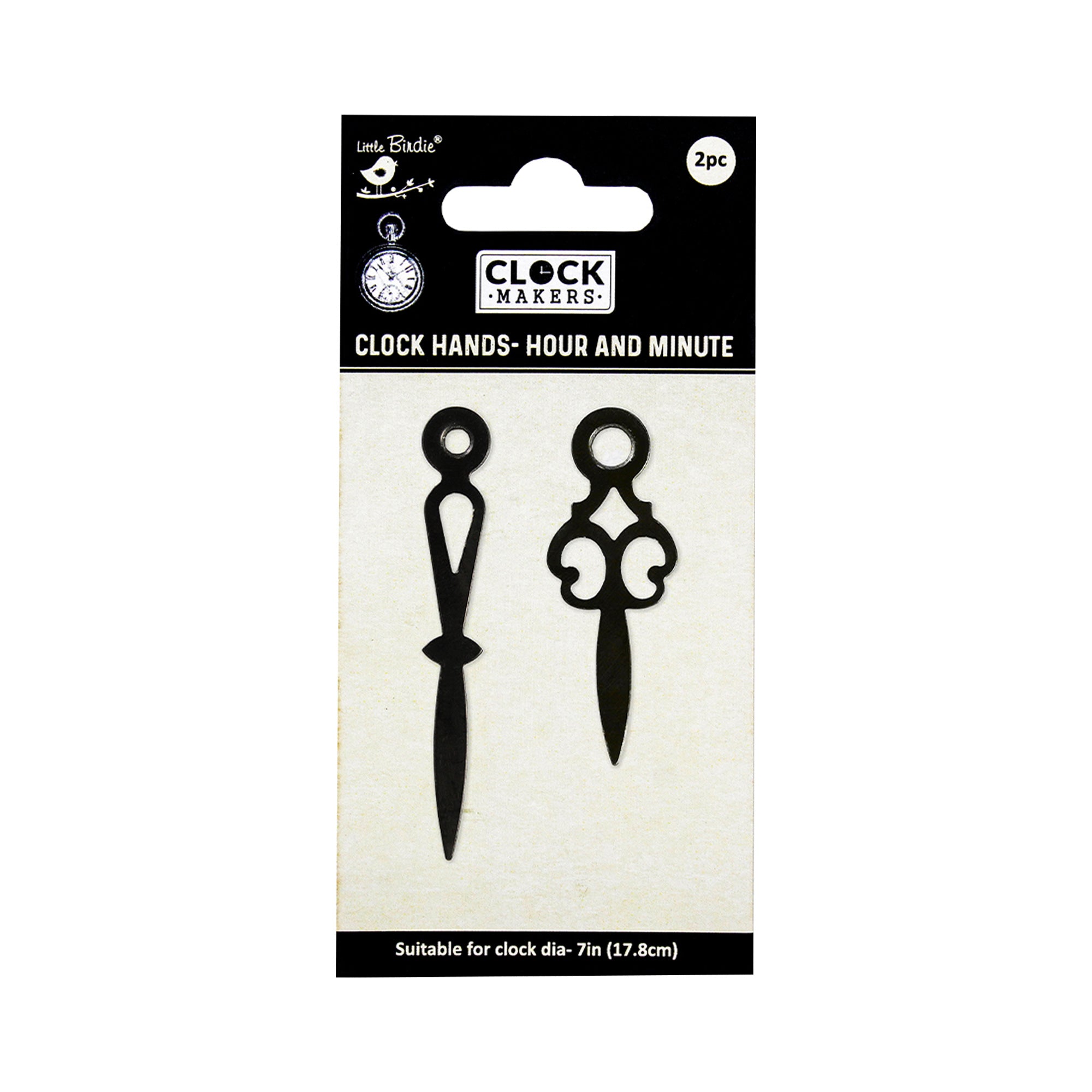 Clock Hands Hour And Minute Lex Black Hour 5Cm; Minute 6.7Cm 2Pc Pbci Lb