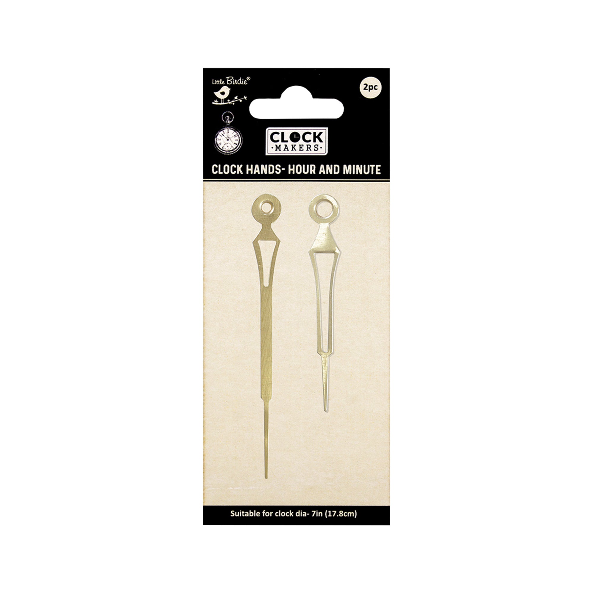 Clock Hands Hour And Minute Nyx Gold Hour 7Cm; Minute 9.1Cm 2Pc Pbci Lb