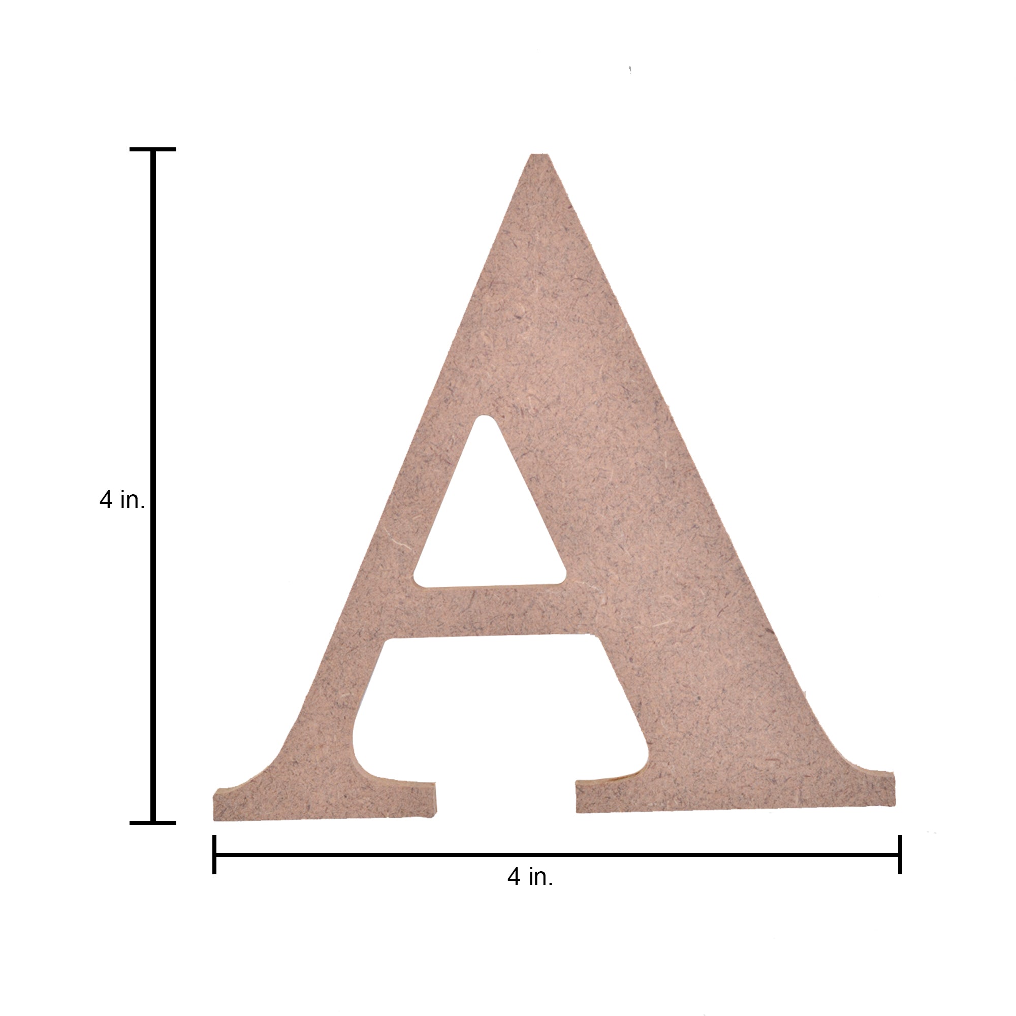 MDF Alphabet Upper Case A 4 X 4Inch 5.5Mm Thick 1Pc Lb