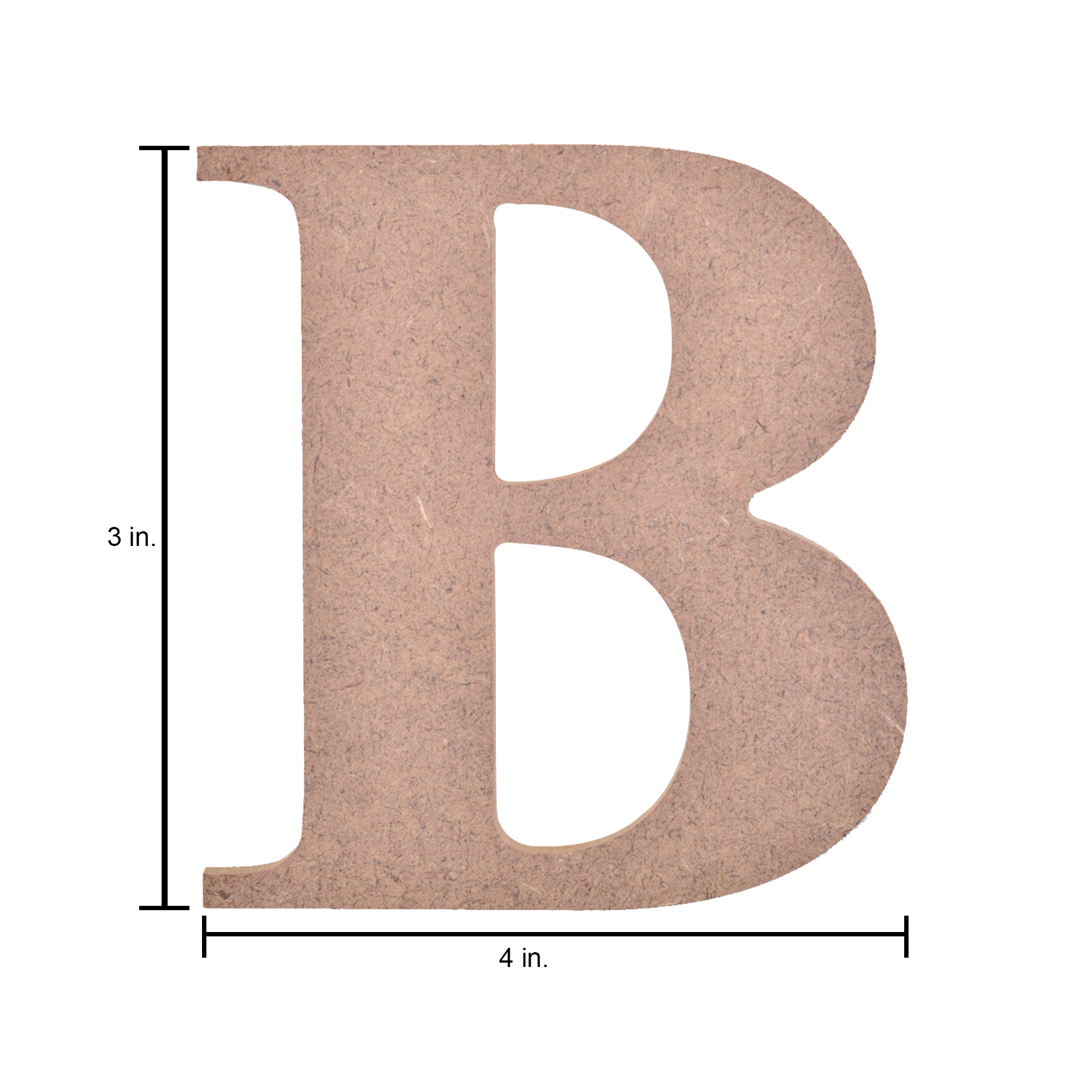 MDF Alphabet Upper Case B 3 X 4Inch 5.5Mm Thick 1Pc Lb