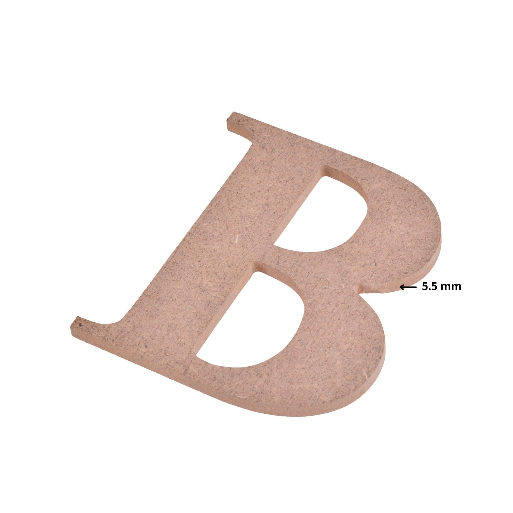 MDF Alphabet Upper Case B 3 X 4Inch 5.5Mm Thick 1Pc Lb