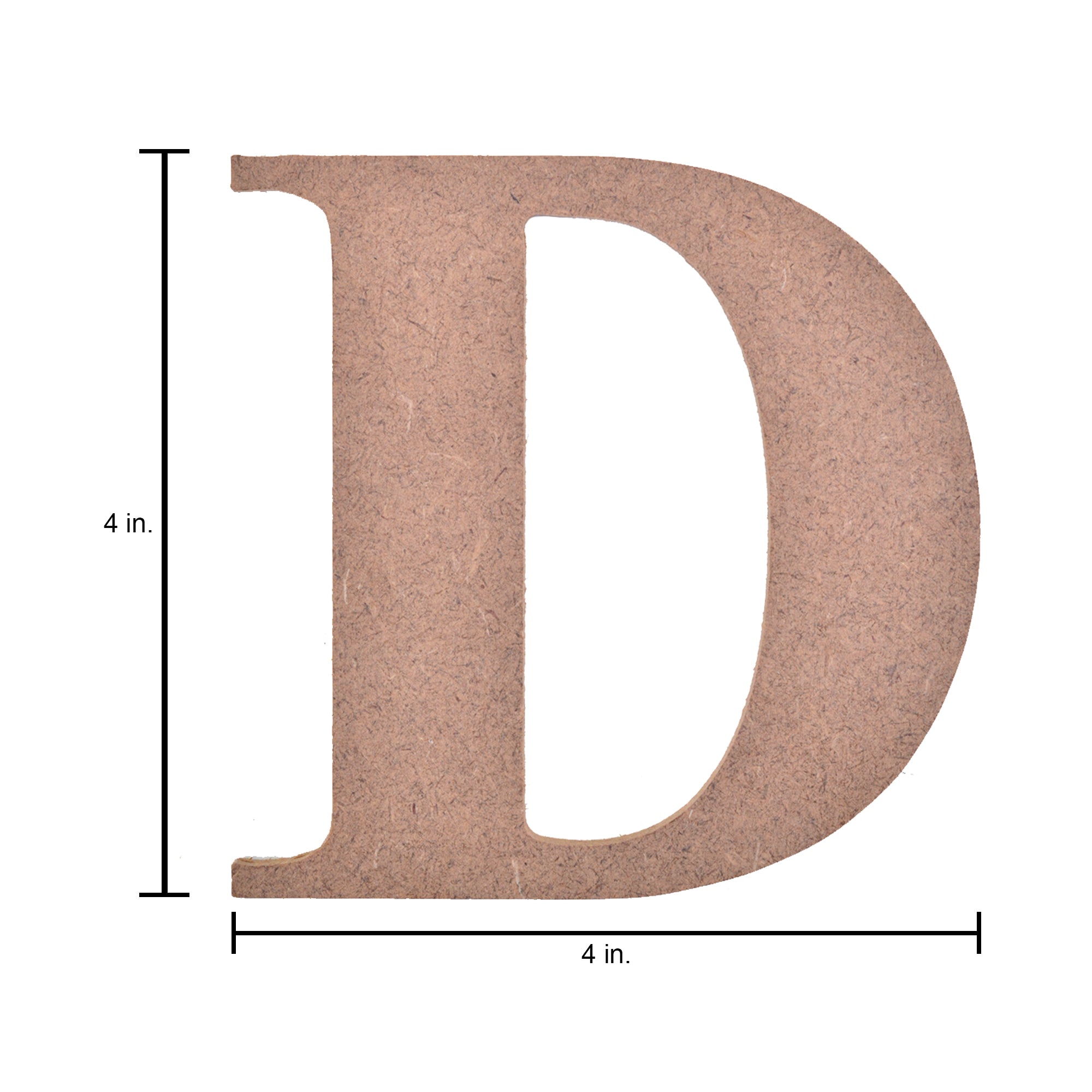 MDF Alphabet Upper Case D 4 X 4Inch 5.5Mm Thick 1Pc Lb
