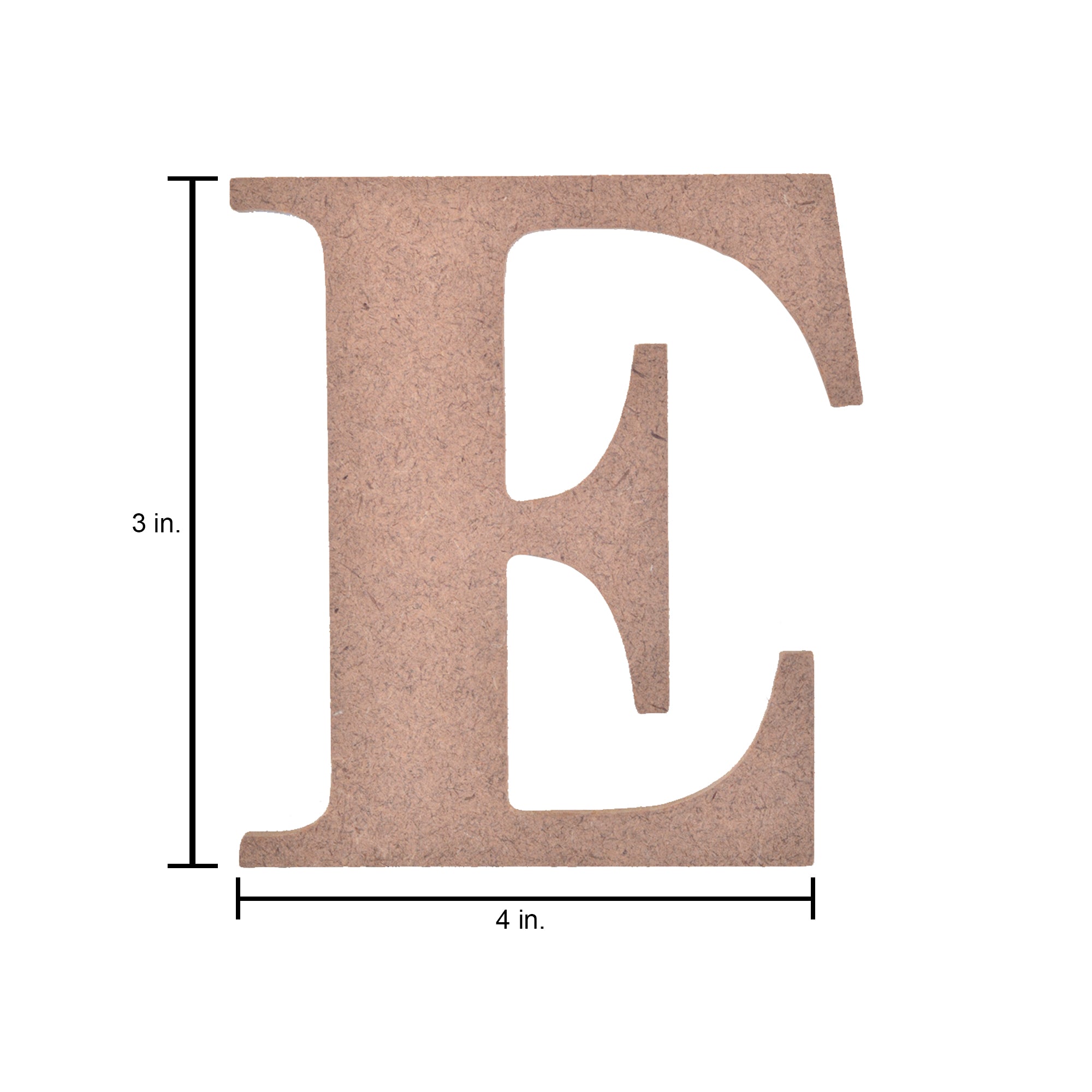 MDF Alphabet Upper Case E 3 X 4Inch 5.5Mm Thick 1Pc Lb
