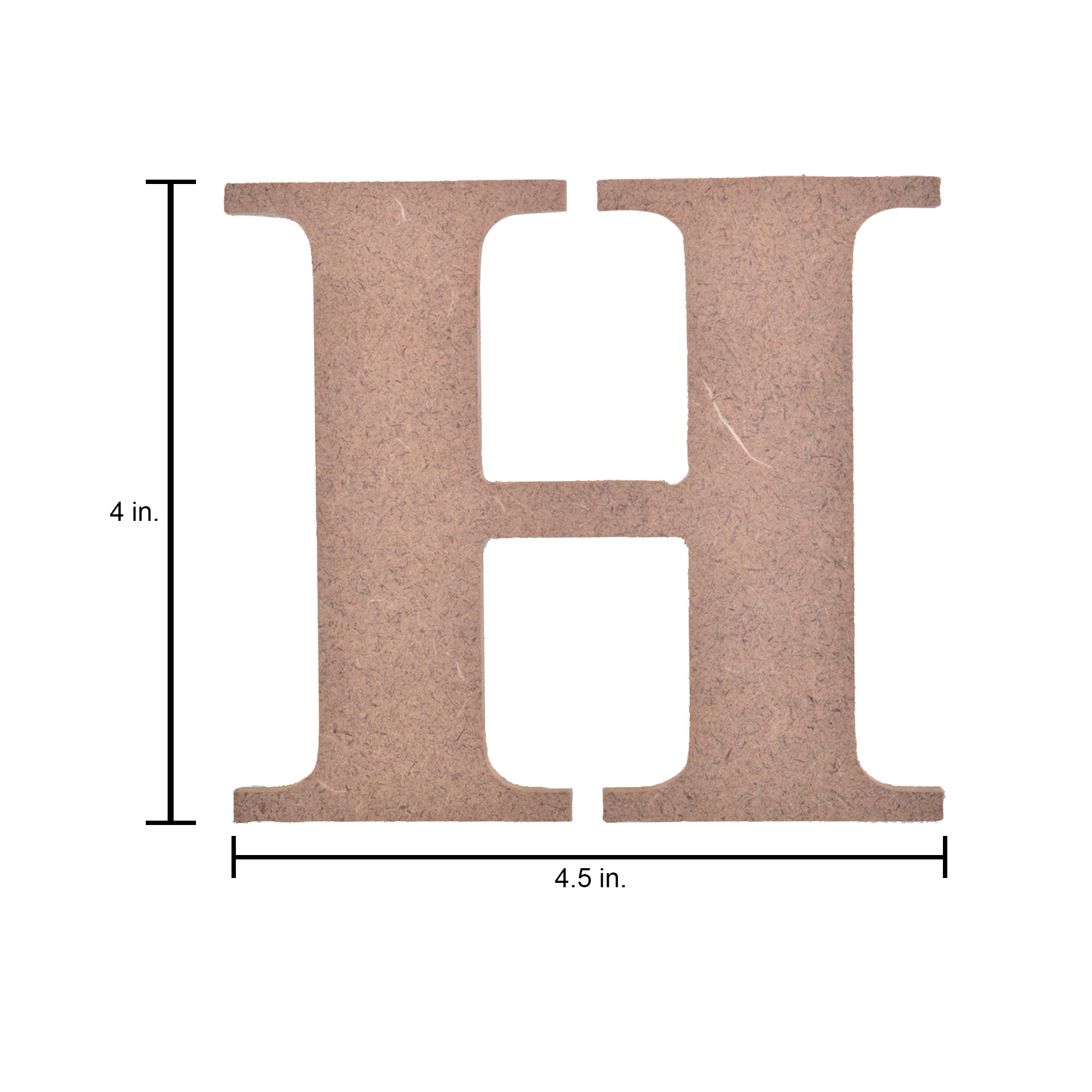 MDF Alphabet Upper Case H 4.5 X 4Inch 5.5Mm Thick 1Pc Lb