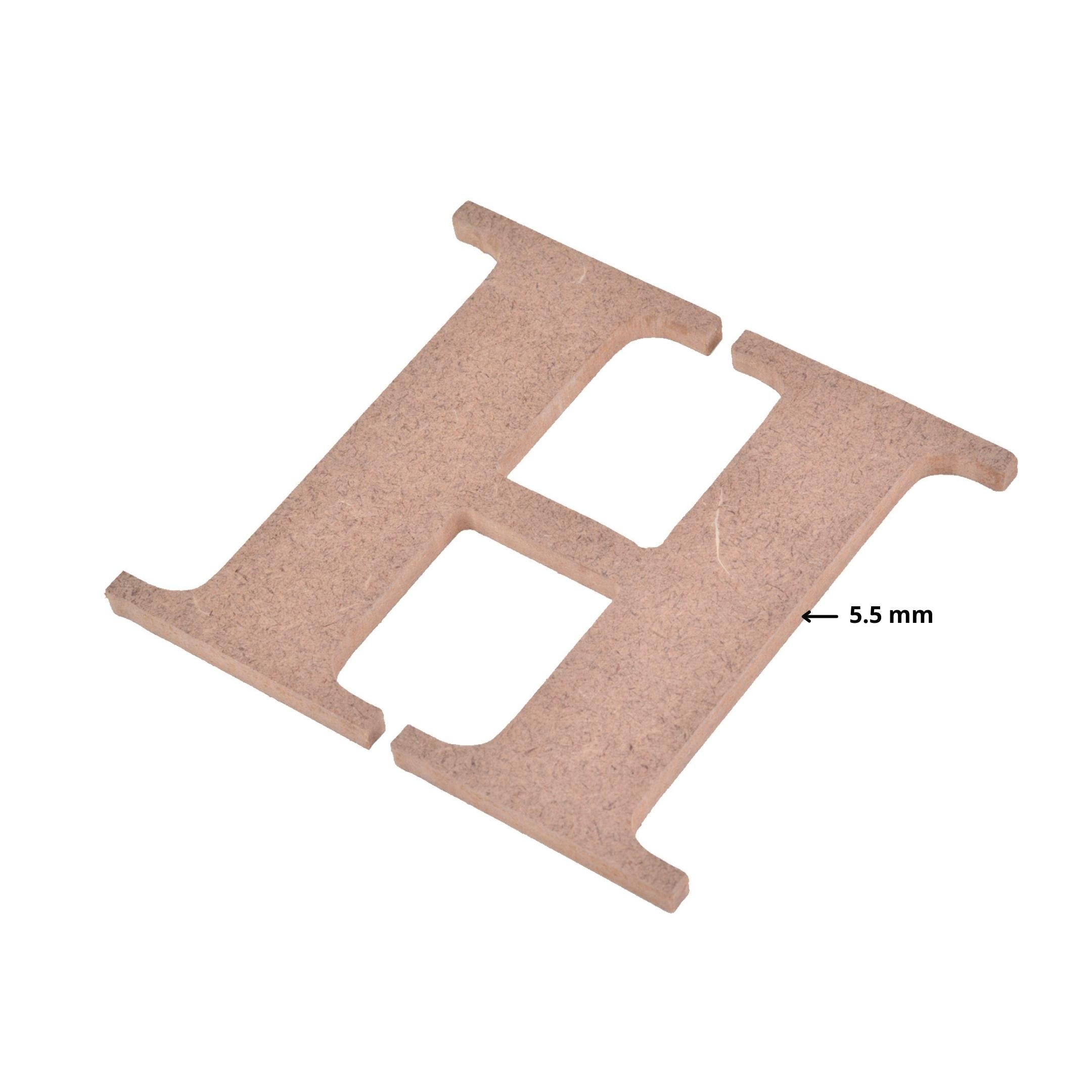 MDF Alphabet Upper Case H 4.5 X 4Inch 5.5Mm Thick 1Pc Lb