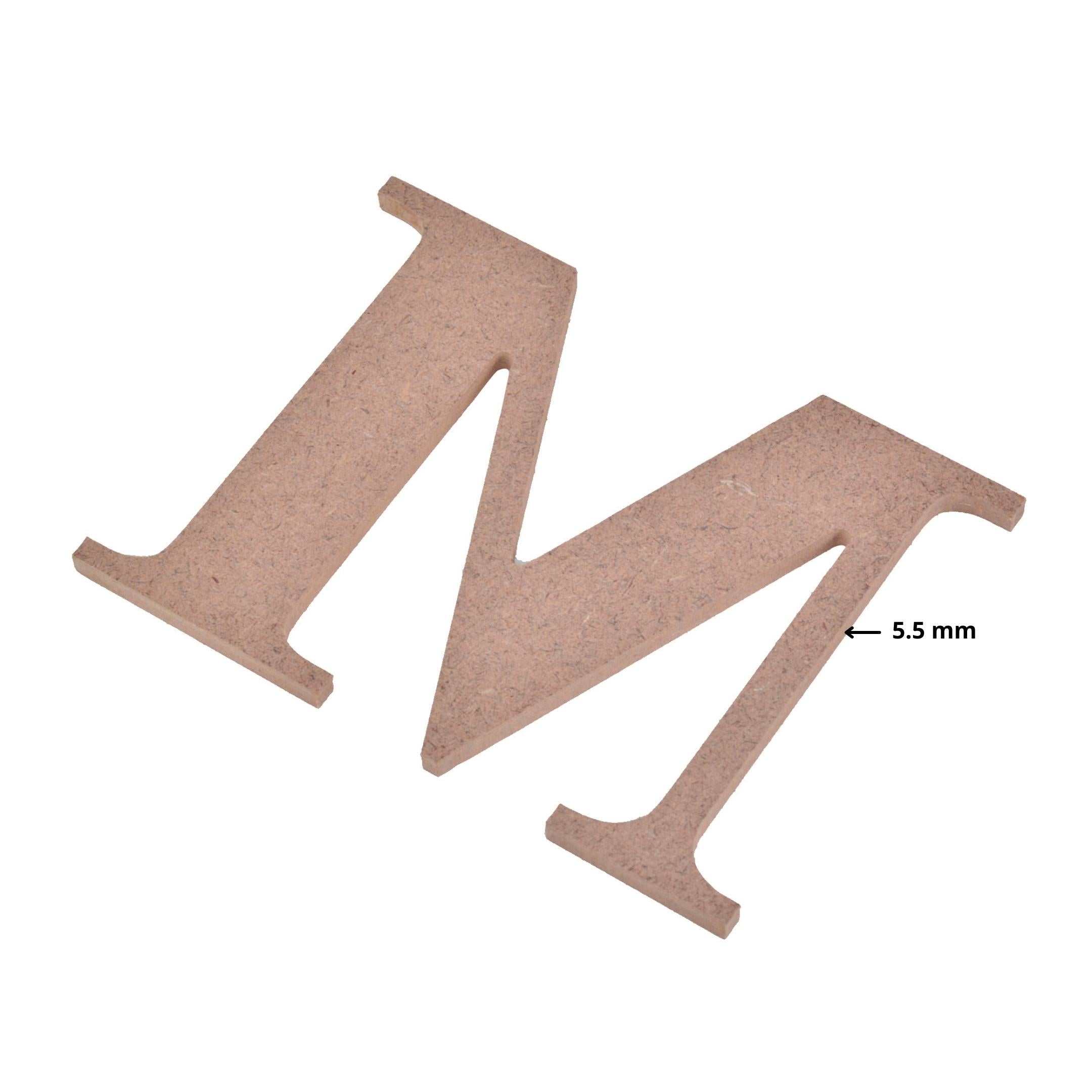MDF Alphabet Upper Case M 5 X 4Inch 5.5Mm Thick 1Pc Lb