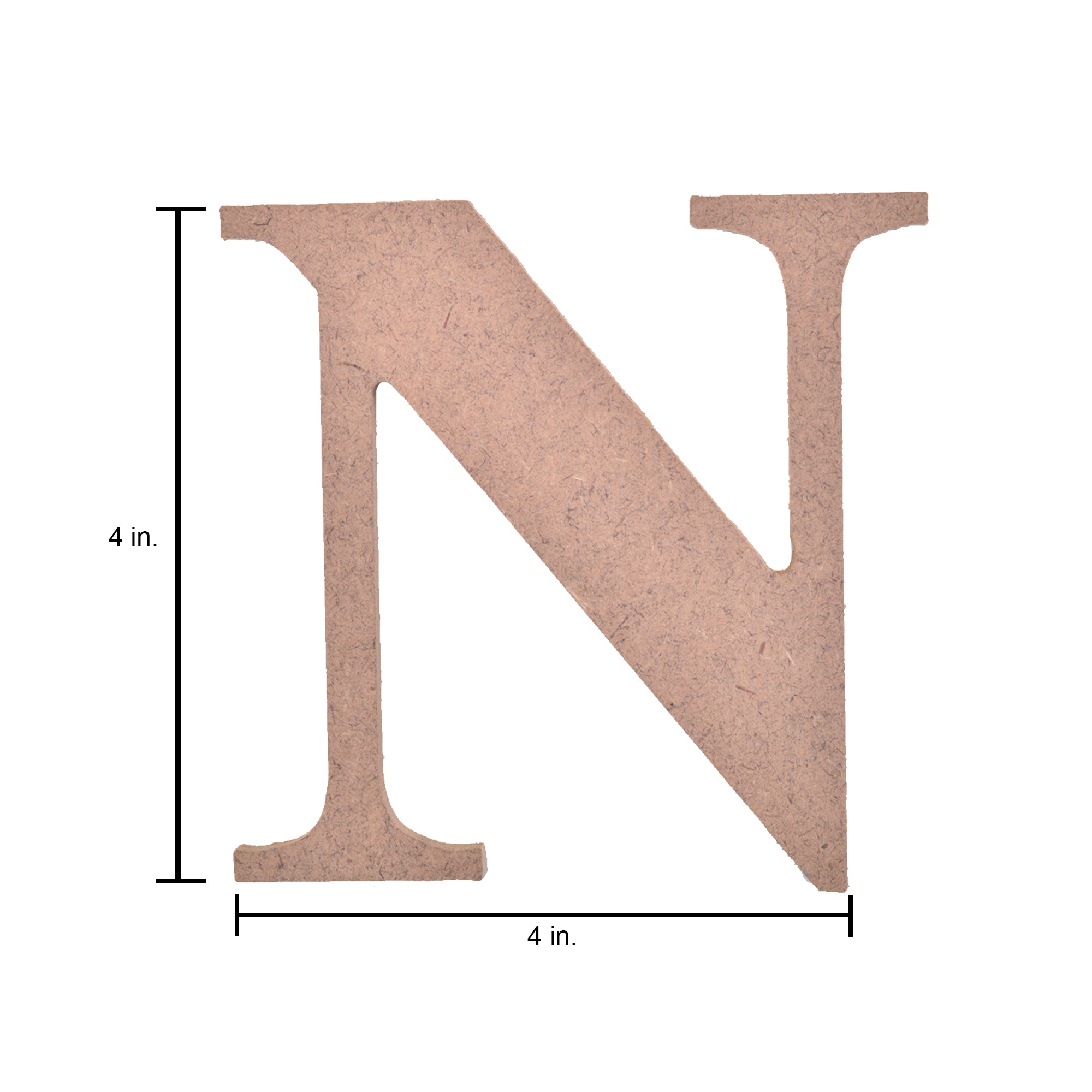 MDF Alphabet Upper Case N 4 X 4Inch 5.5Mm Thick 1Pc Lb