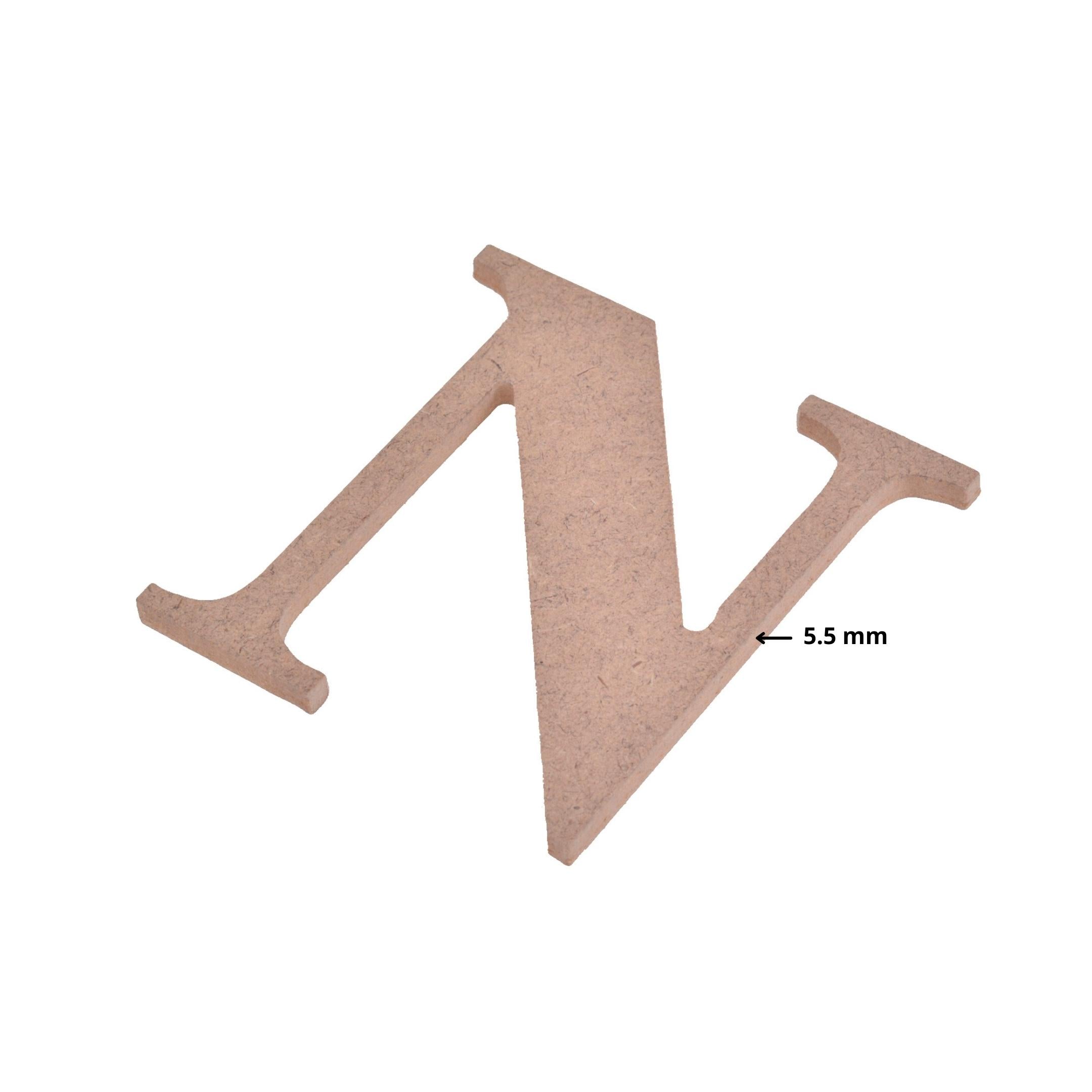 MDF Alphabet Upper Case N 4 X 4Inch 5.5Mm Thick 1Pc Lb
