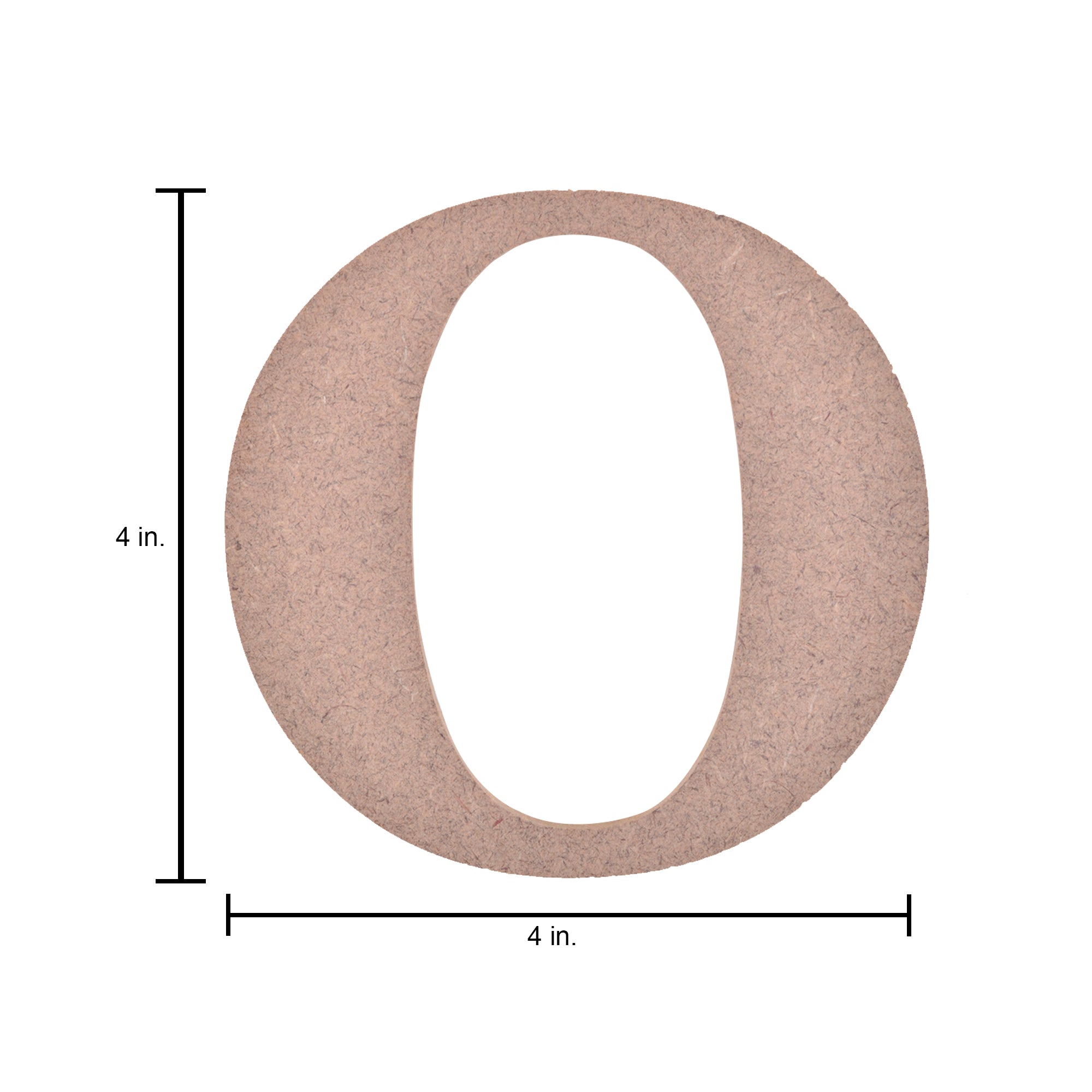 MDF Alphabet Upper Case O 4 X 4Inch 5.5Mm Thick 1Pc Lb
