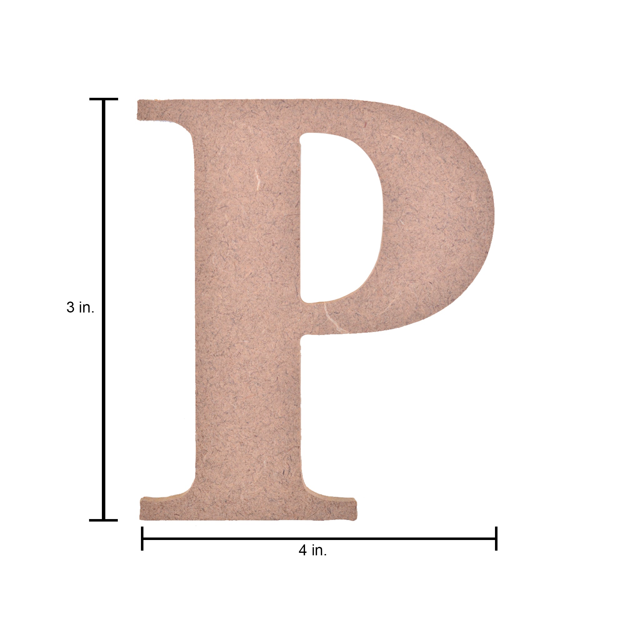 MDF Alphabet Upper Case P 3 X 4Inch 5.5Mm Thick 1Pc Lb