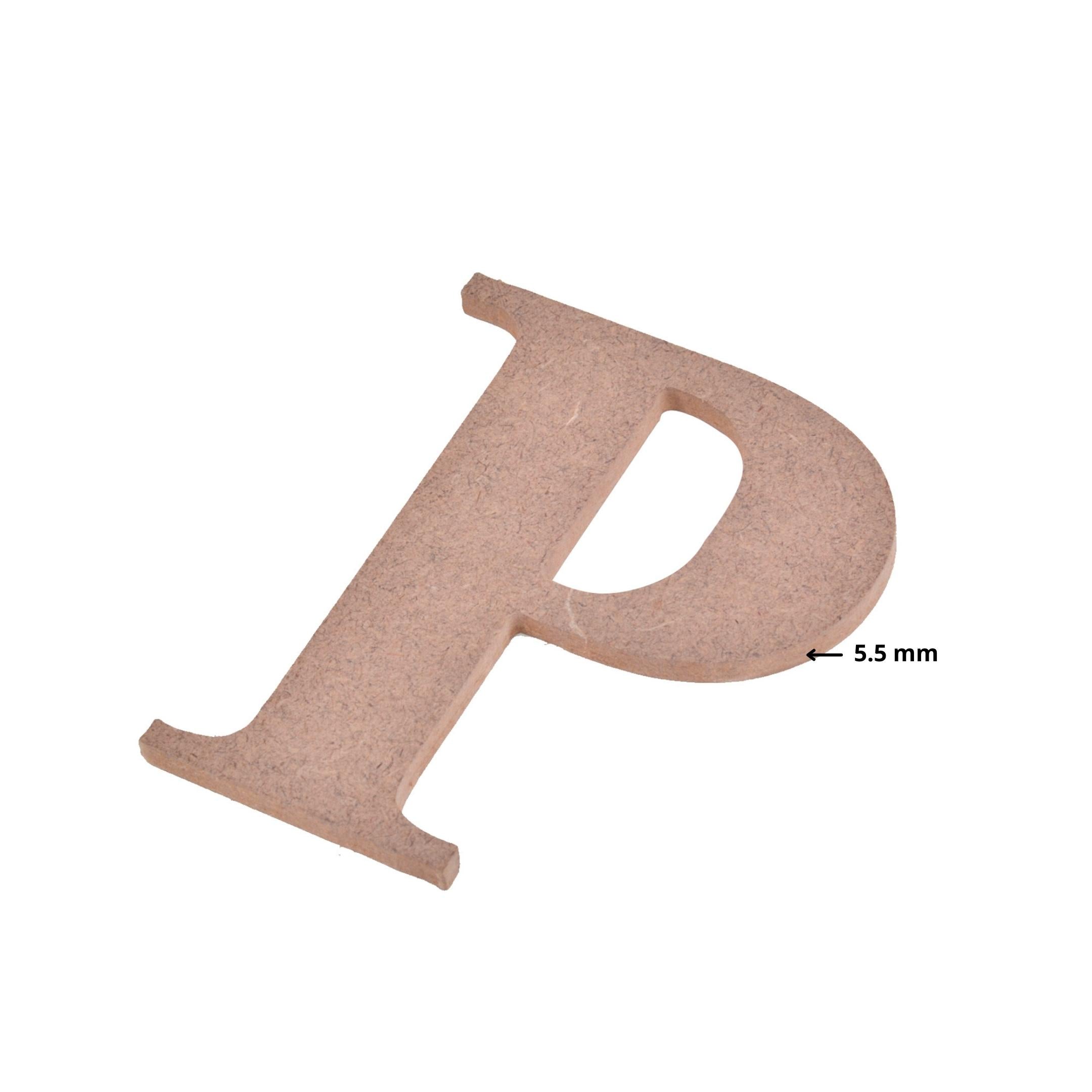 MDF Alphabet Upper Case P 3 X 4Inch 5.5Mm Thick 1Pc Lb