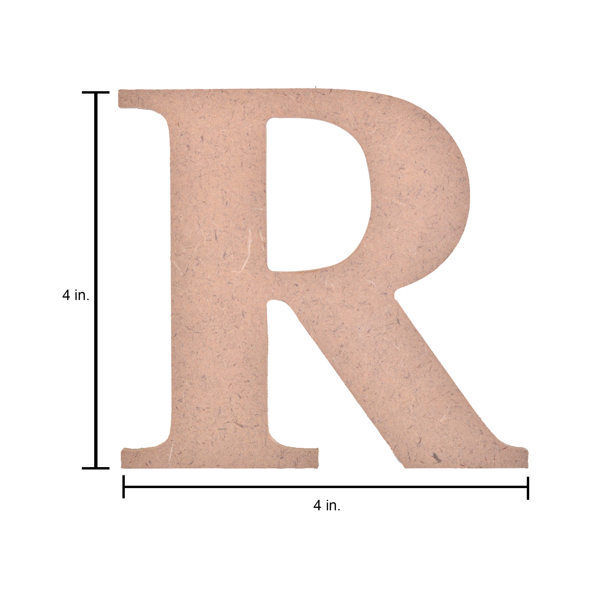 MDF Alphabet Upper Case R 4 X 4Inch 5.5Mm Thick 1Pc Lb