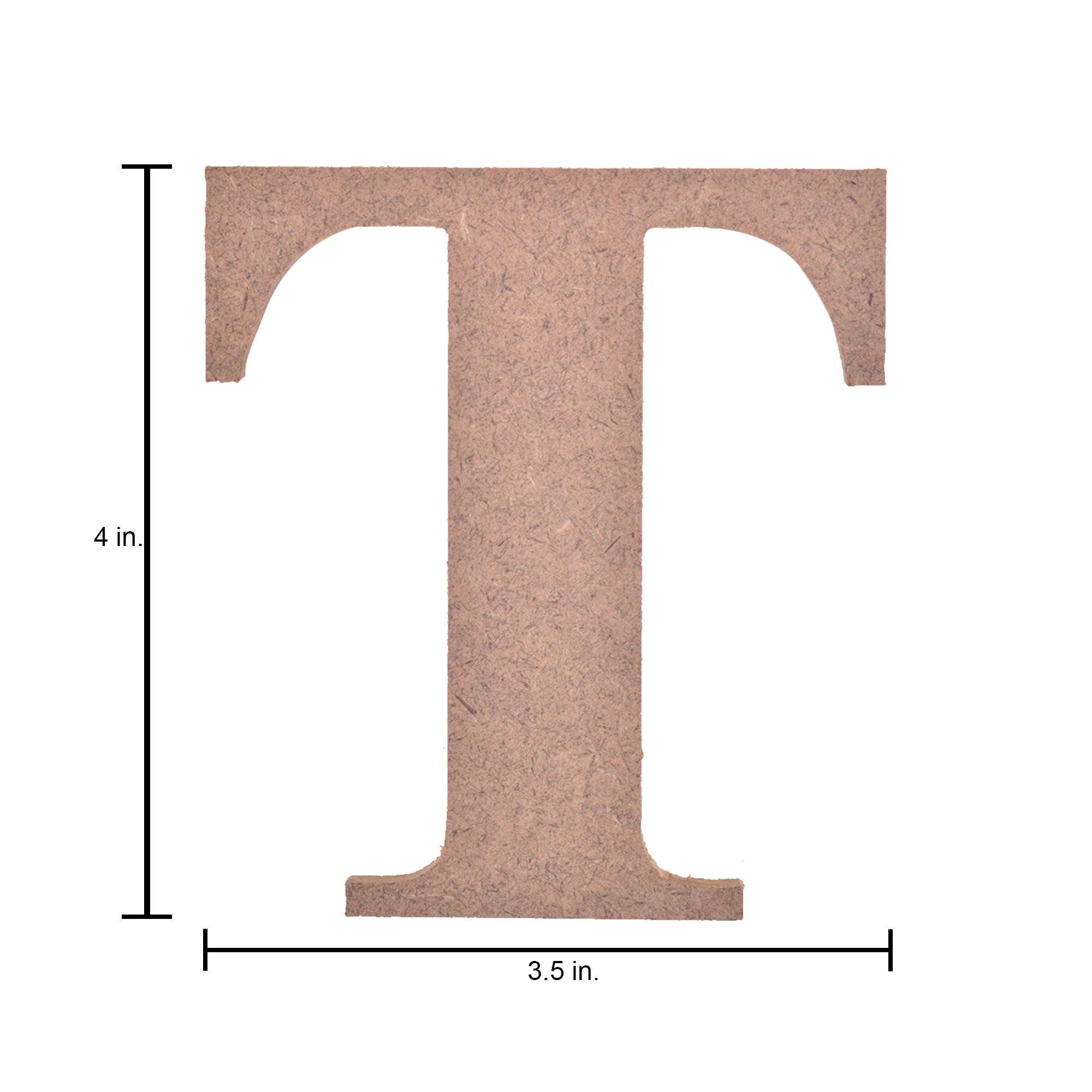 MDF Alphabet Upper Case T 3.5 X 4Inch 5.5Mm Thick 1Pc Lb