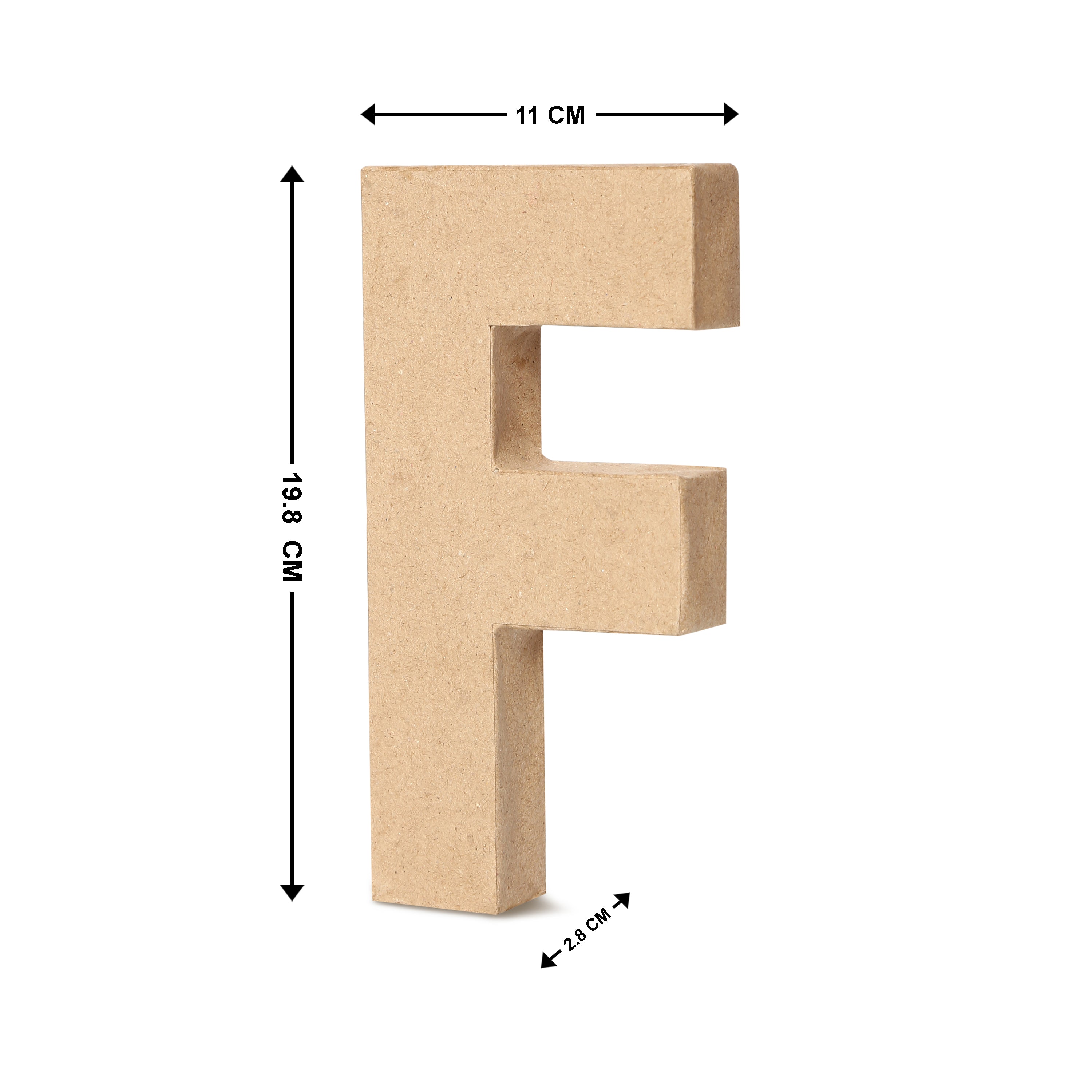 Paper Mache Alphabet F Approx 3.9 X 7.7 X 1.14Inch 1Pc Lb