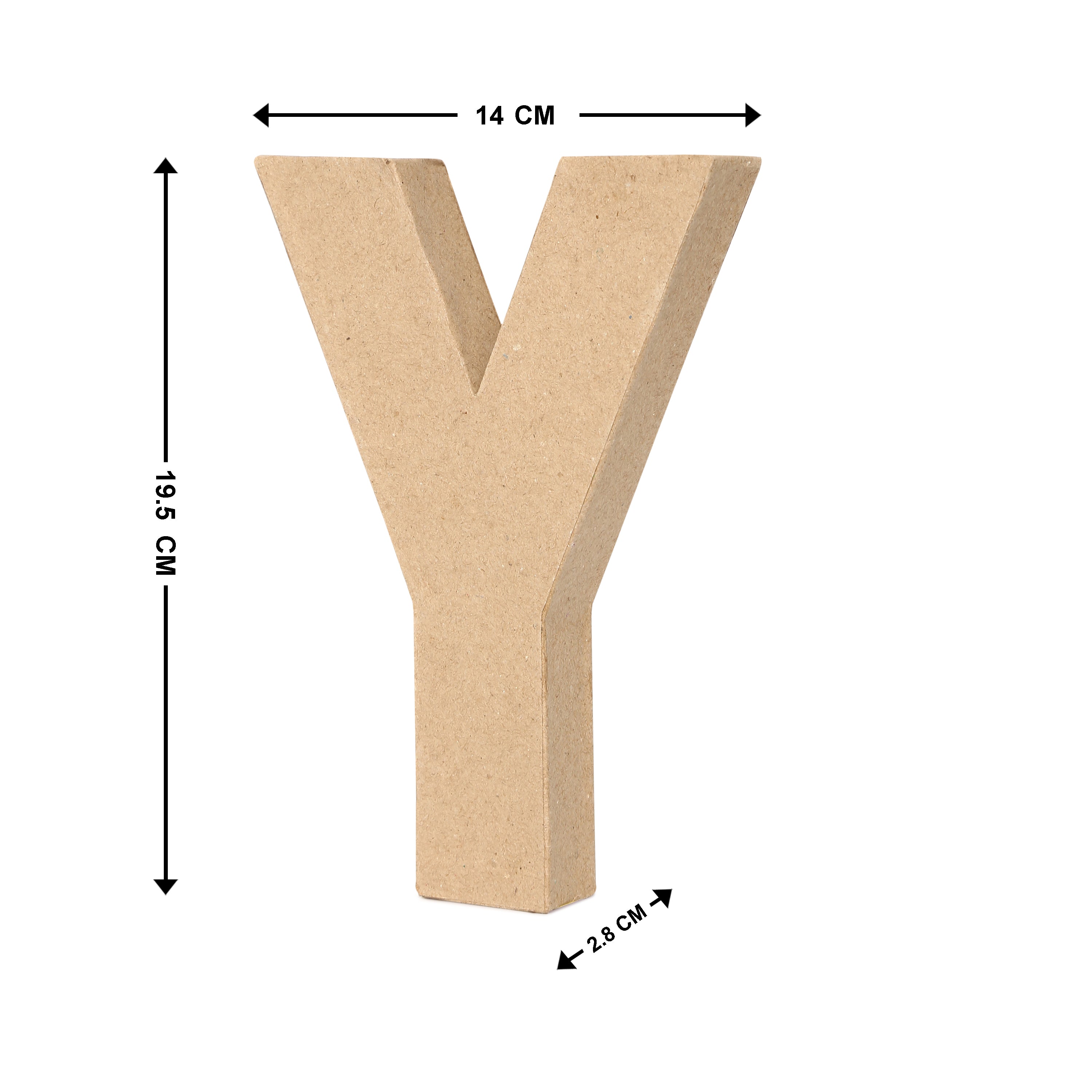 Paper Mache Alphabet Y Approx 5.5 X 7.7 X 1.14Inch 1Pc Lb