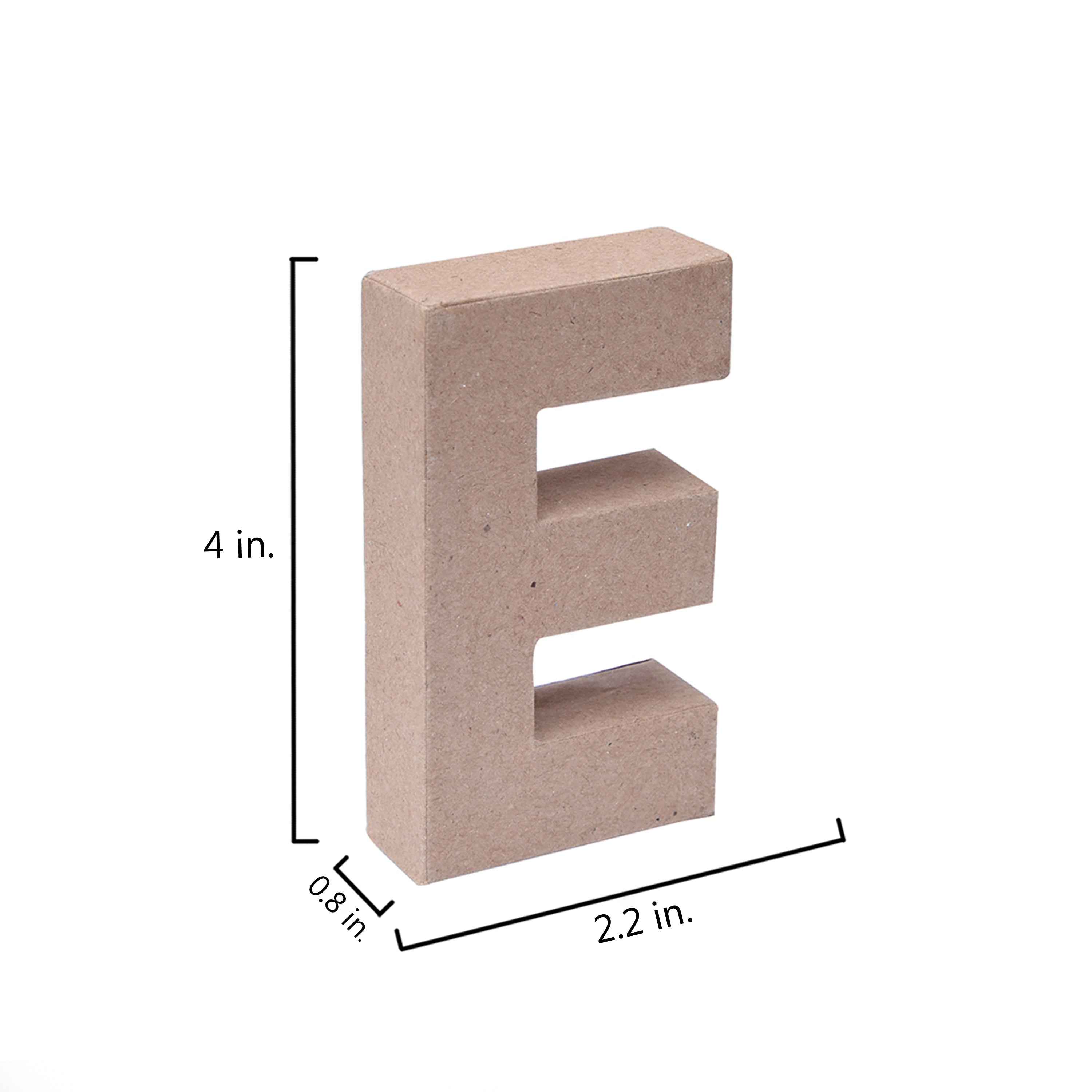 Paper Mache Alphabet E Approx 2.2 X 4 X 0.78Inch 1Pc Lb
