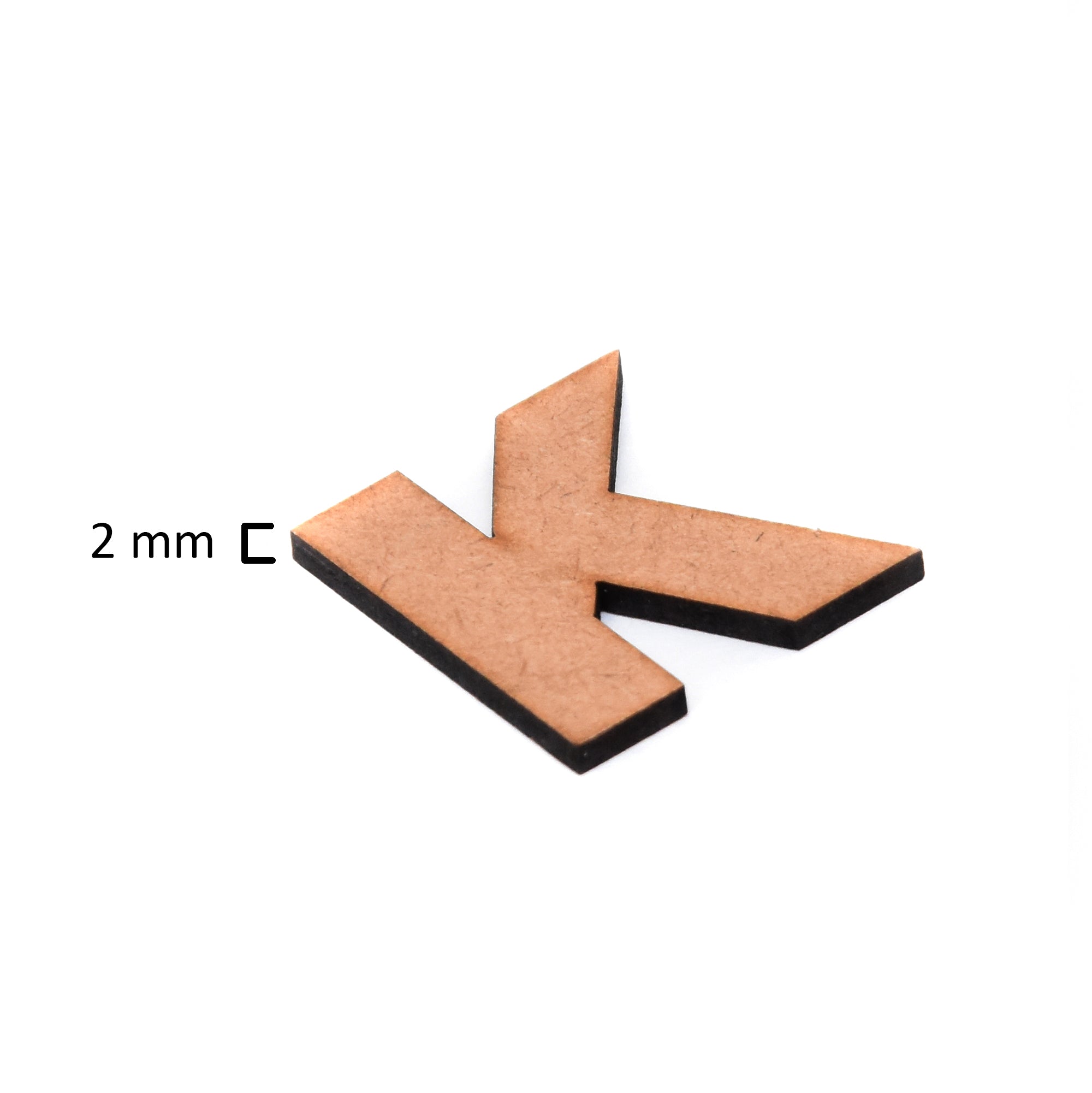 MDF Alphabet Upper Case K 1Inch 2Mm Thick 1Pc