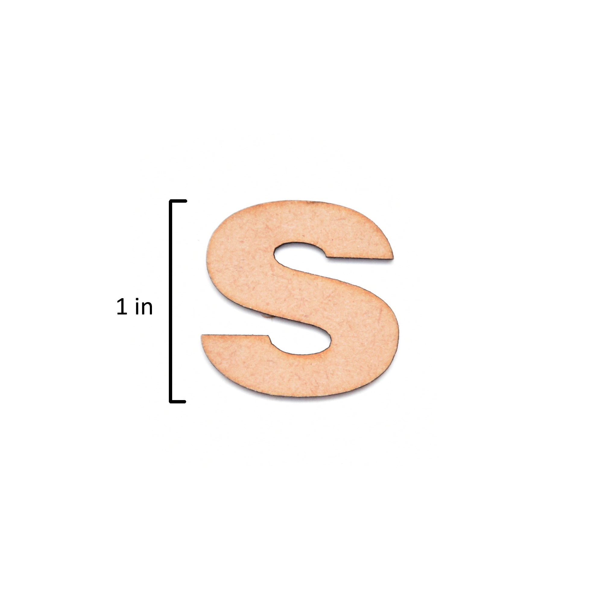 MDF Alphabet Upper Case S 1Inch 2Mm Thick 1Pc