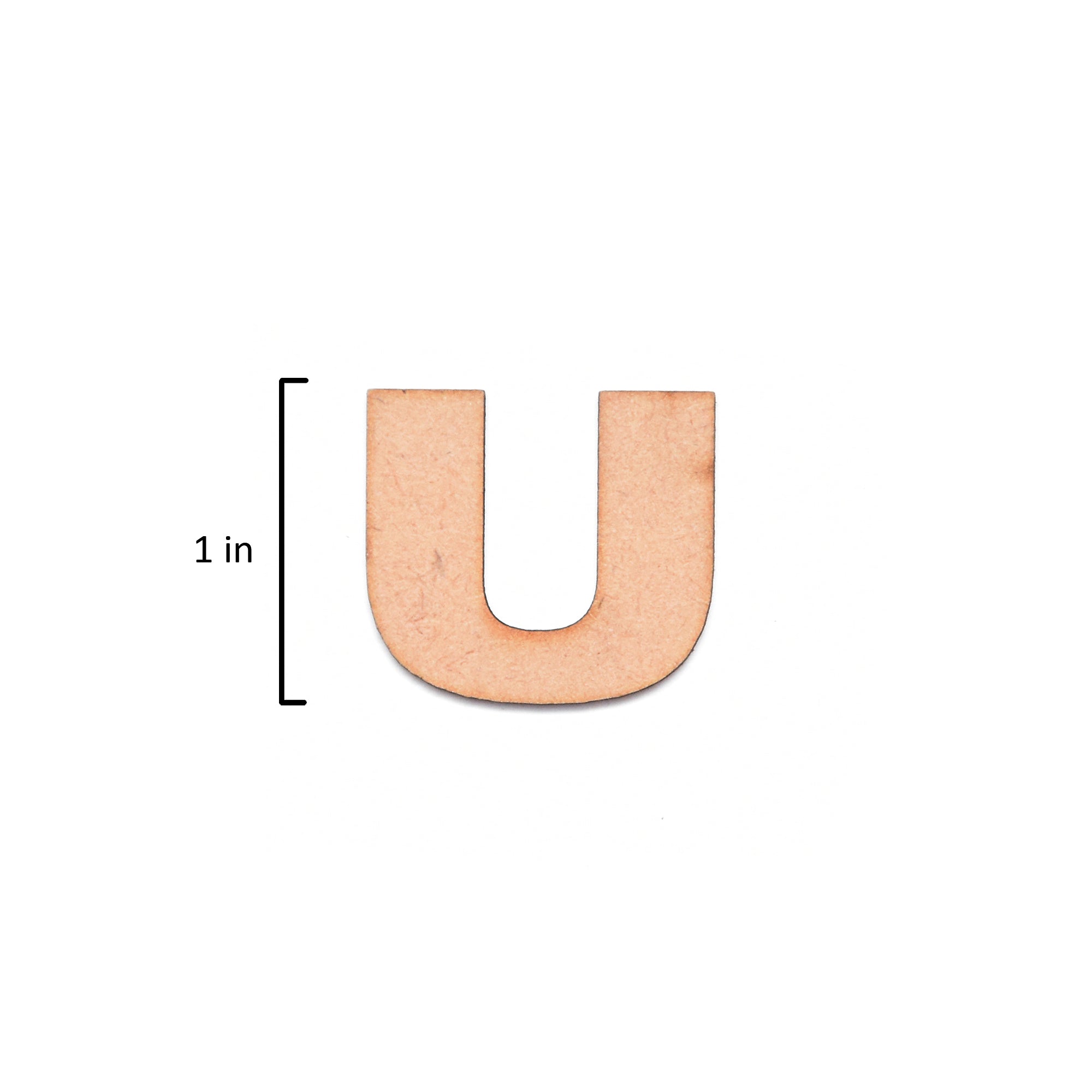 MDF Alphabet Upper Case U 1Inch 2Mm Thick 1Pc