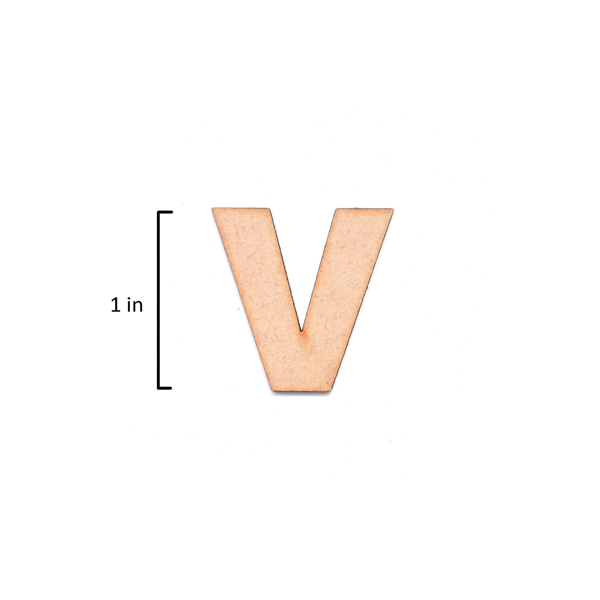 MDF Alphabet Upper Case V 1Inch 2Mm Thick 1Pc