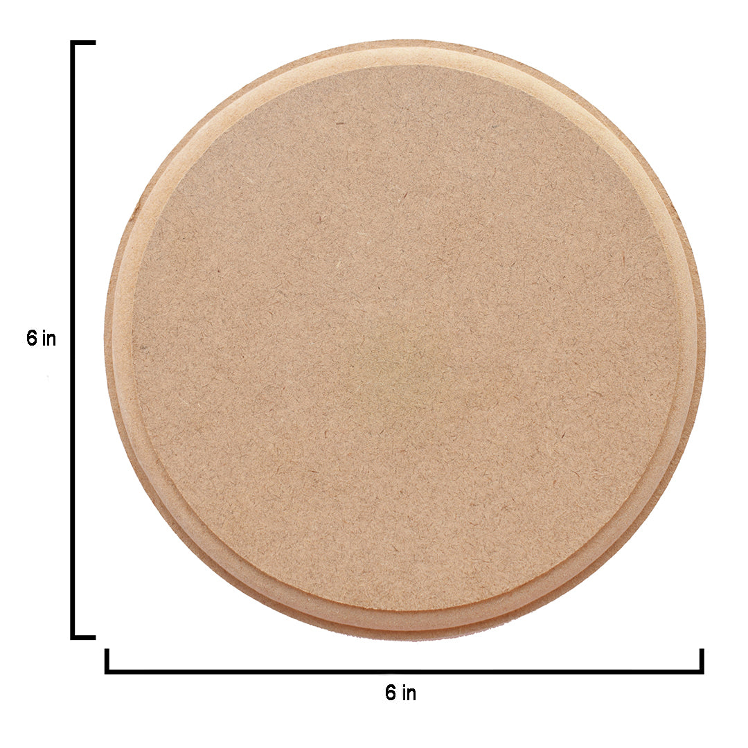 MDF Designer Blank Round 6Inch Dia 12Mm Thick 1Pc Lb