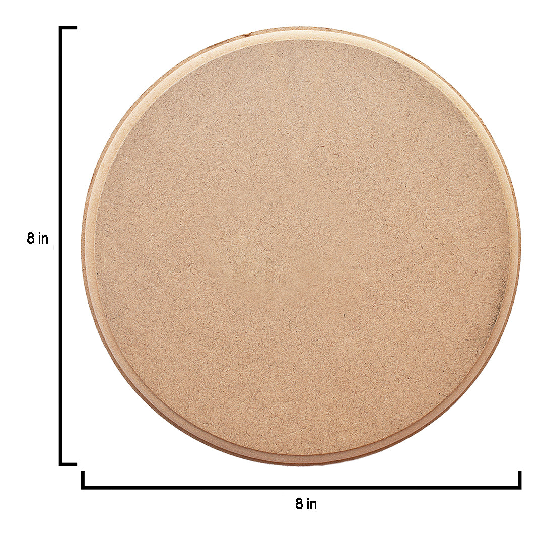 MDF Designer Blank Round 8Inch Dia 12Mm Thick 1Pc Lb
