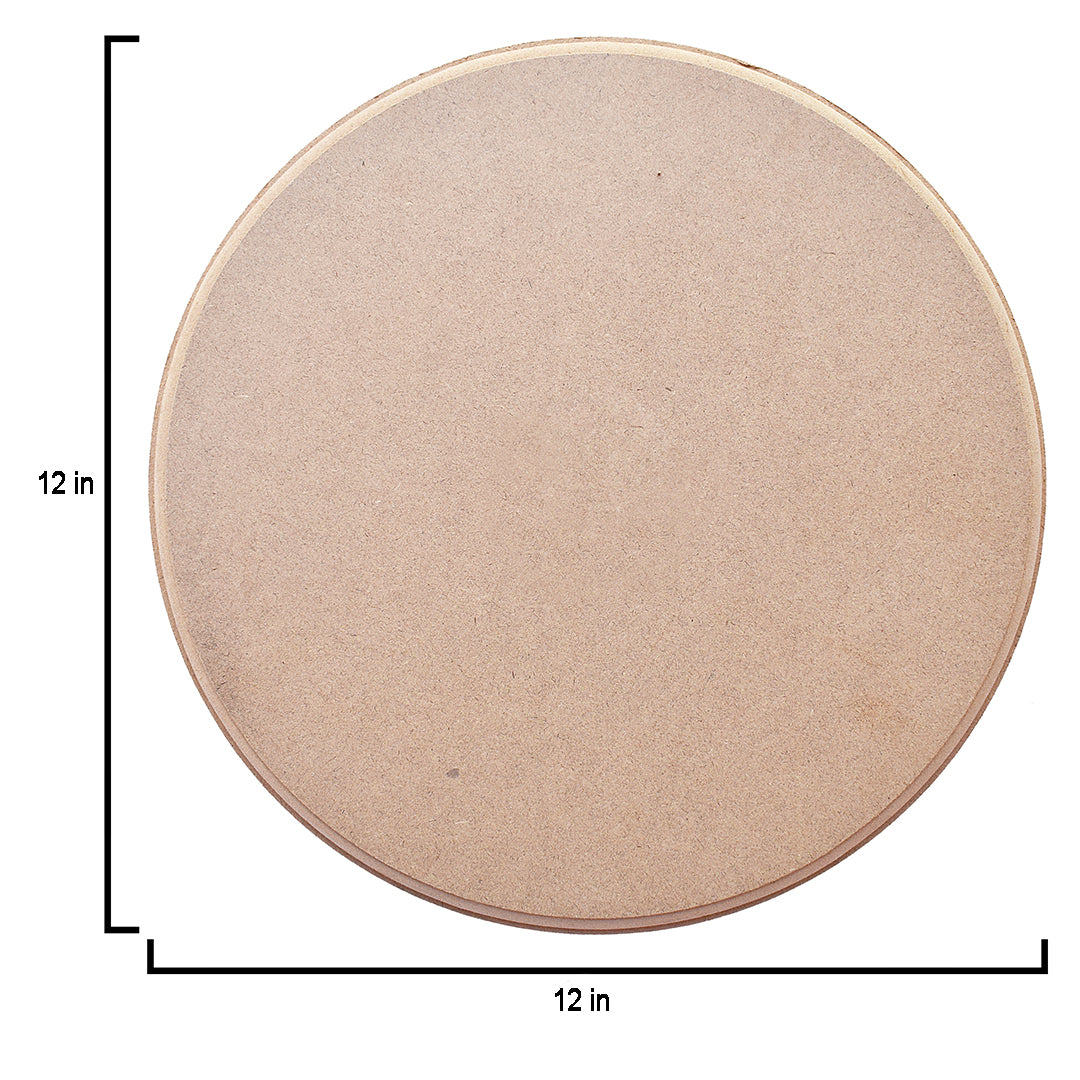MDF Designer Blank Round 12Inch Dia 12Mm Thick 1Pc Lb