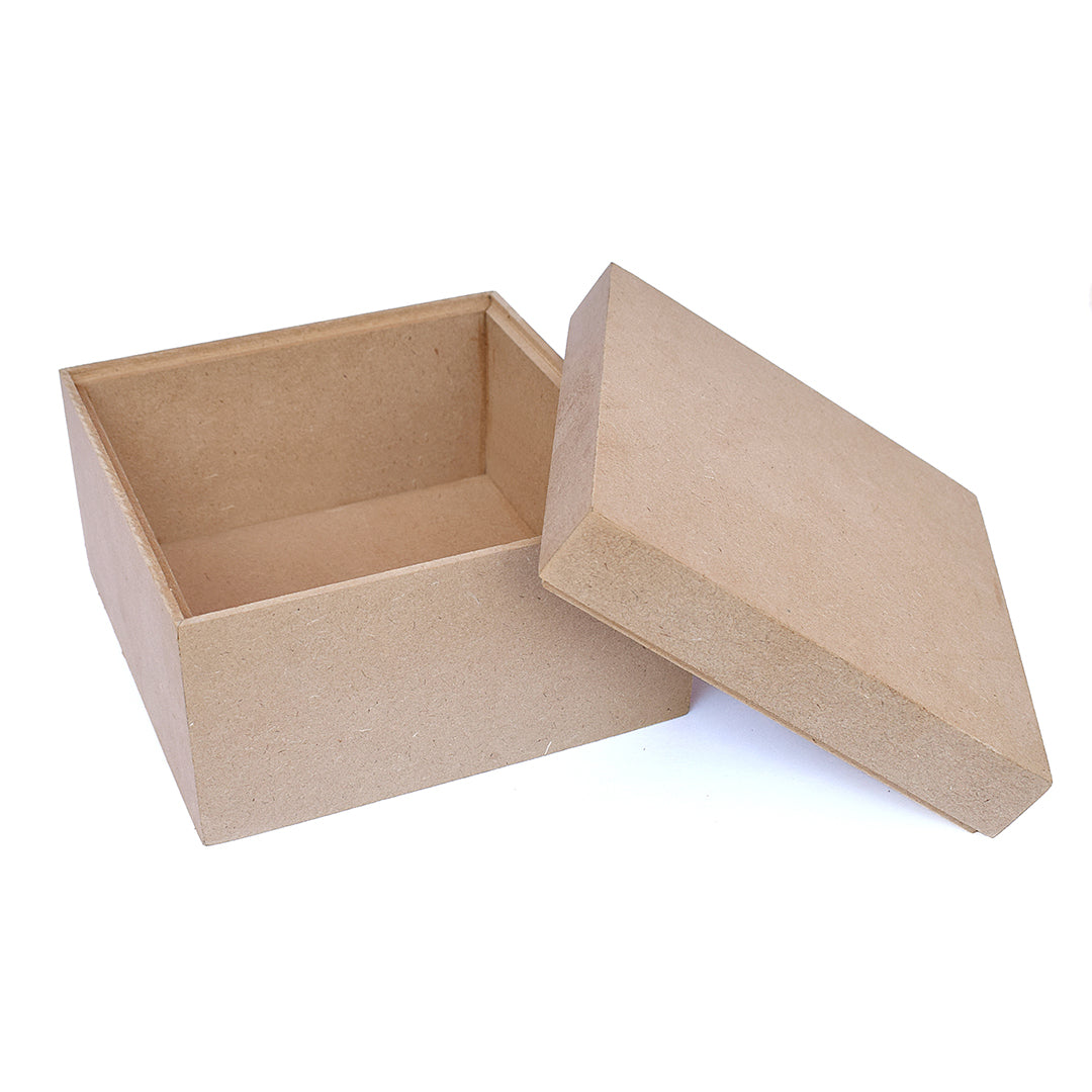 MDF Square Box W5.2 X H3.5Inch 5.5Mm Thick 1Pc Lb