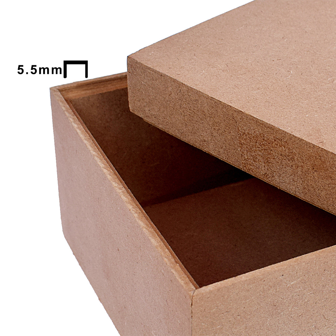 MDF Square Box W5.2 X H3.5Inch 5.5Mm Thick 1Pc Lb
