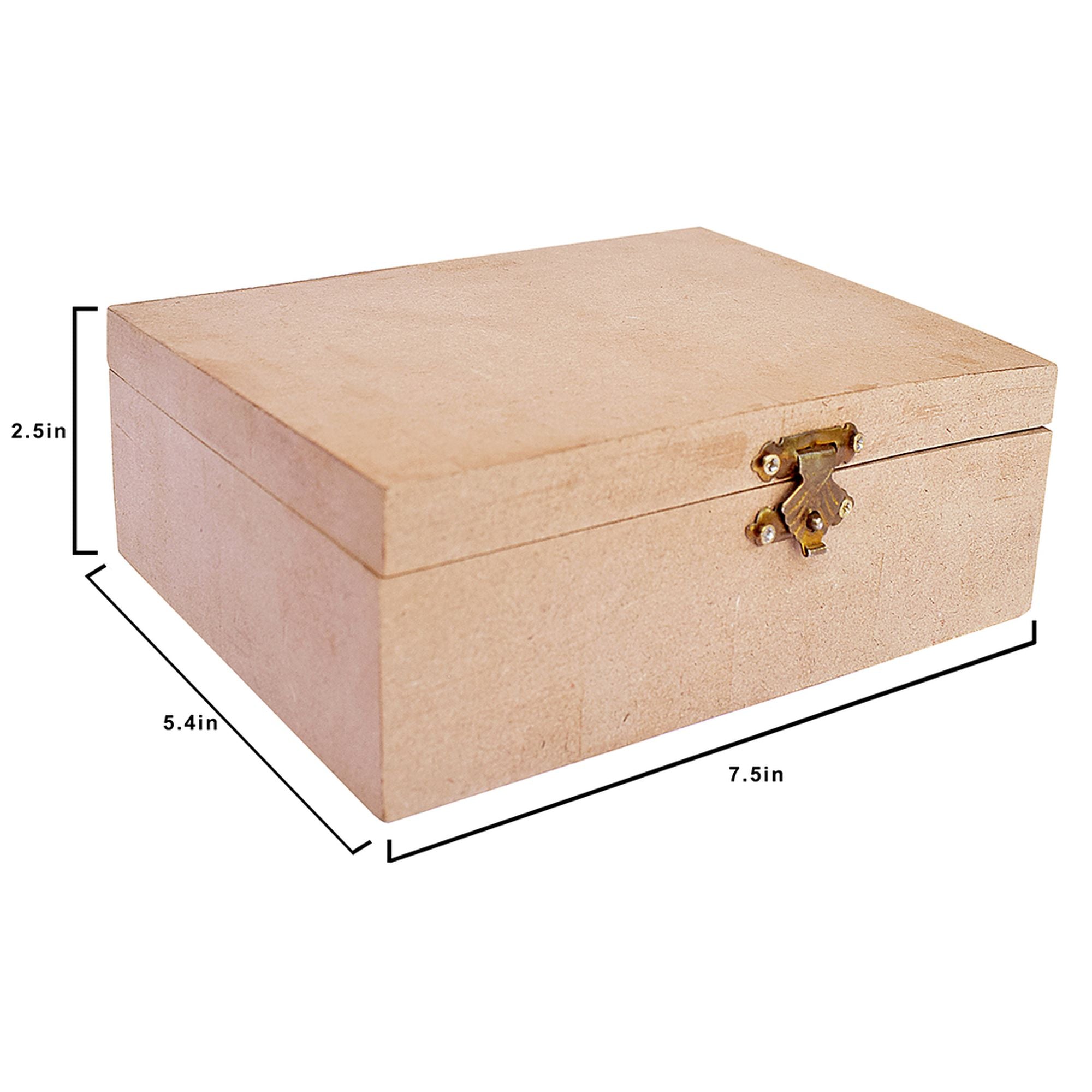 MDF Rectangular Box W5.4 X H7.5 X D2.5Inch 5.5Mm Thick 1Pc Lb
