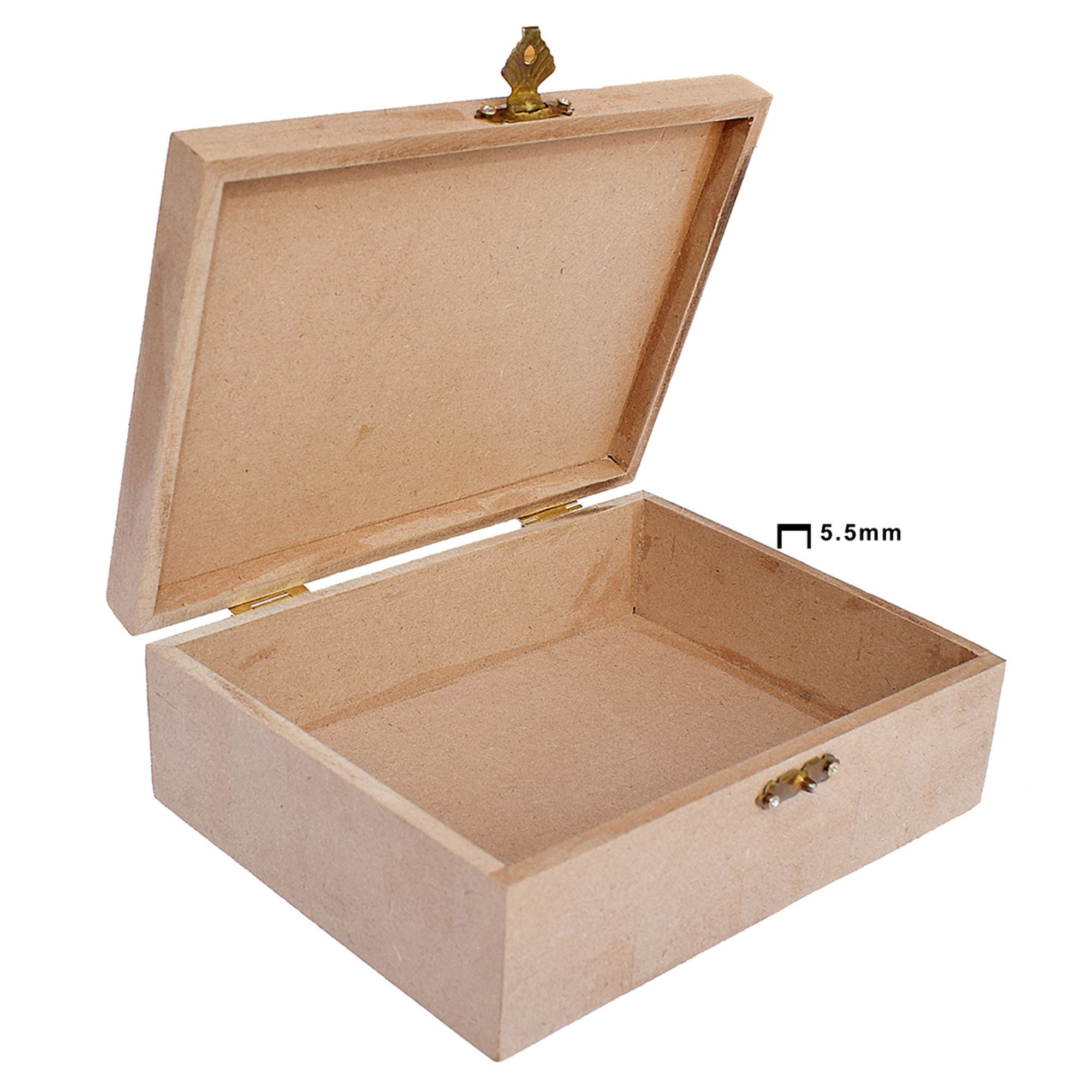 MDF Rectangular Box W5.4 X H7.5 X D2.5Inch 5.5Mm Thick 1Pc Lb