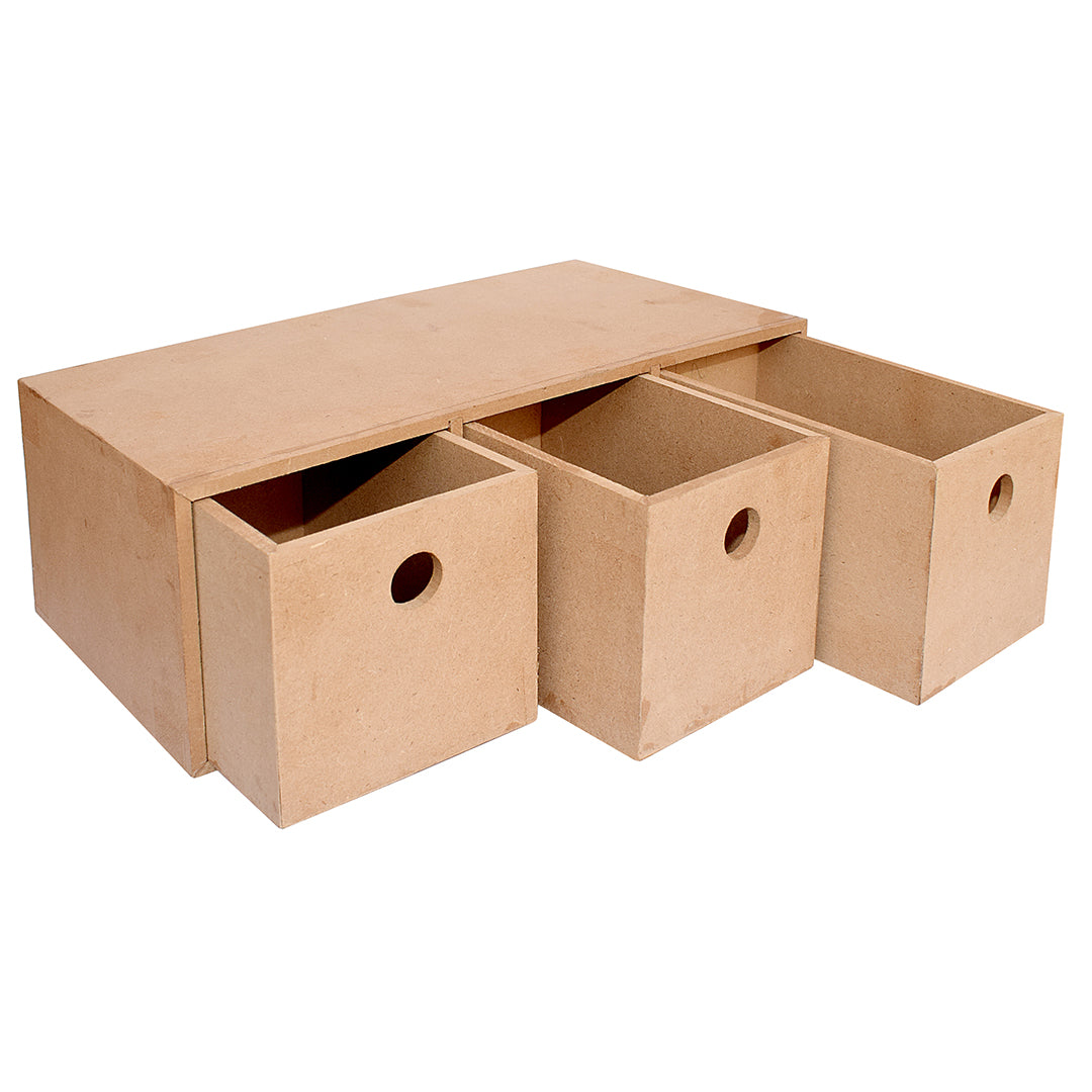 MDF 3 Compartment Desk Drawer W4.5 X H13 X D7Inch 5.5Mm Thick 1Pc Lb