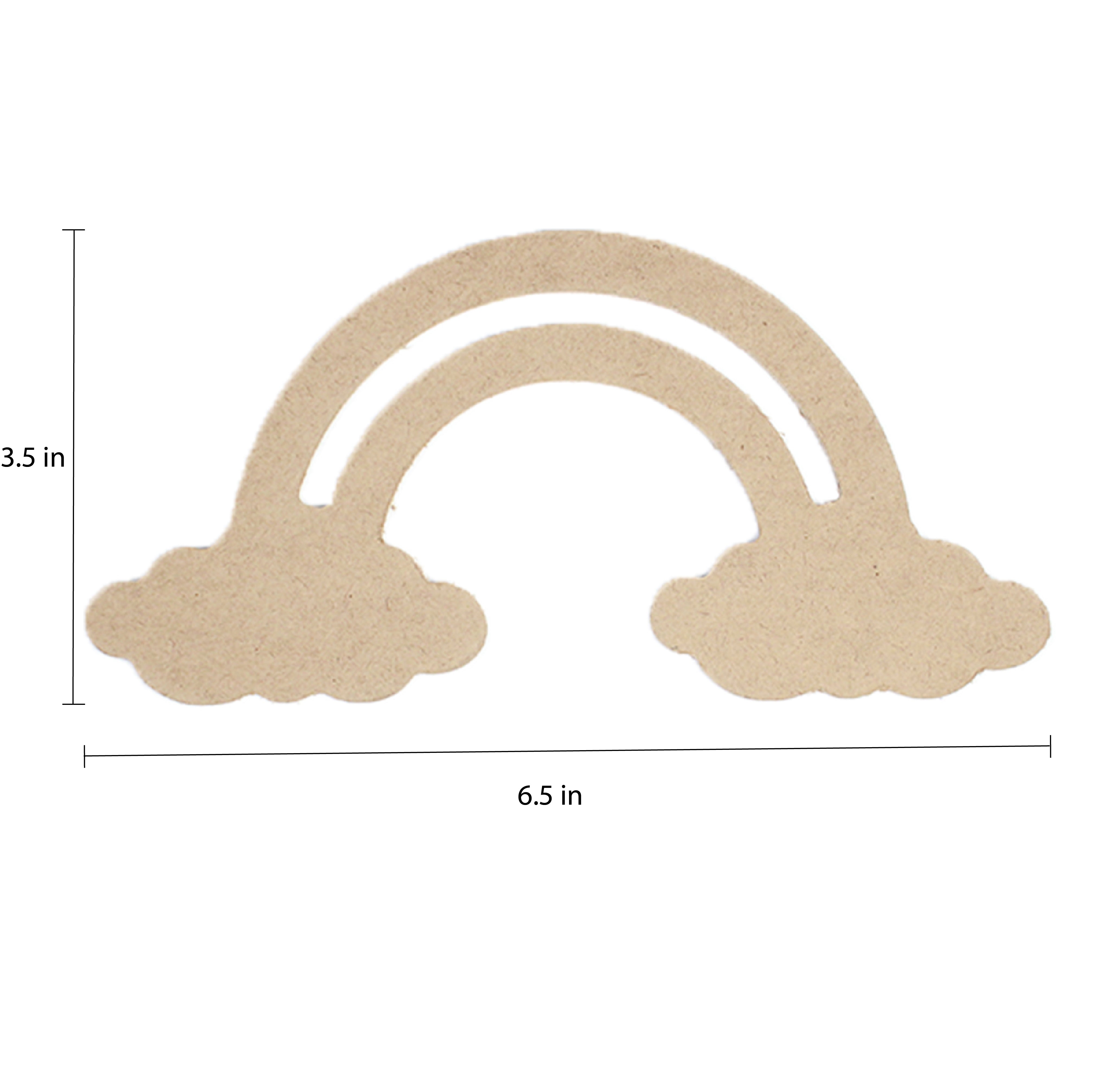 MDF Rainbow Cloud W6.7 X H3.2Inch 5.5Mm Thick 7Pc Lb