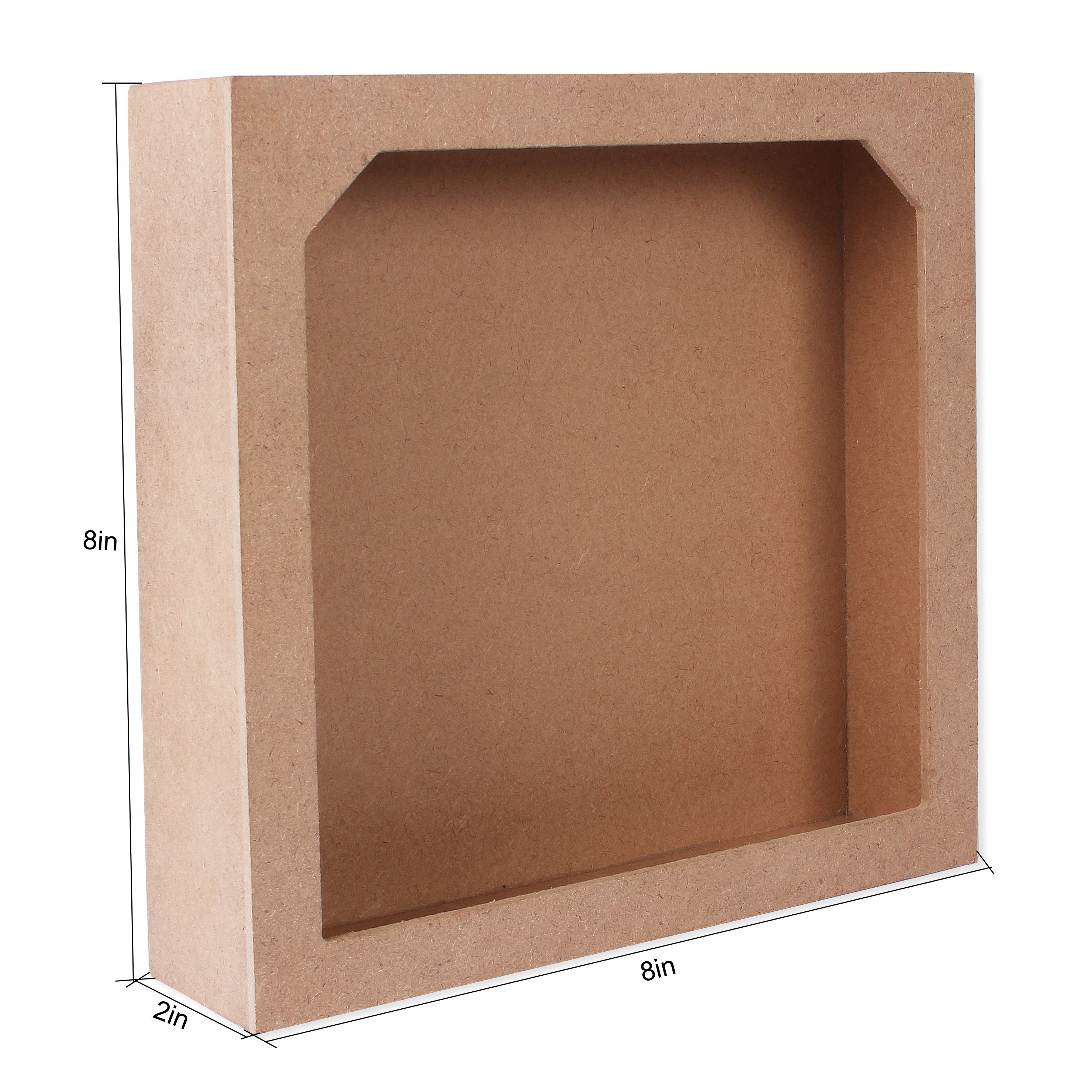MDF Shadow Box W8 X H8 X D2.3Inch 2.9Mm Thick 1Pc Lb