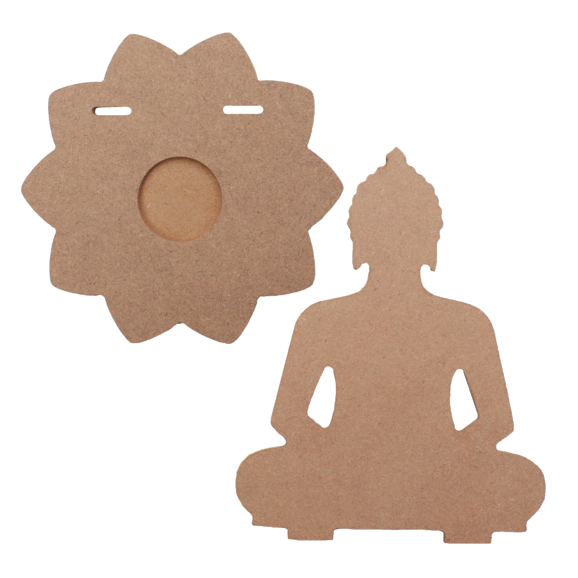MDF Meditating Buddha With T-Light Candle Holder W5.5 X H6.3 X D5.3Inch 1Pc Lb