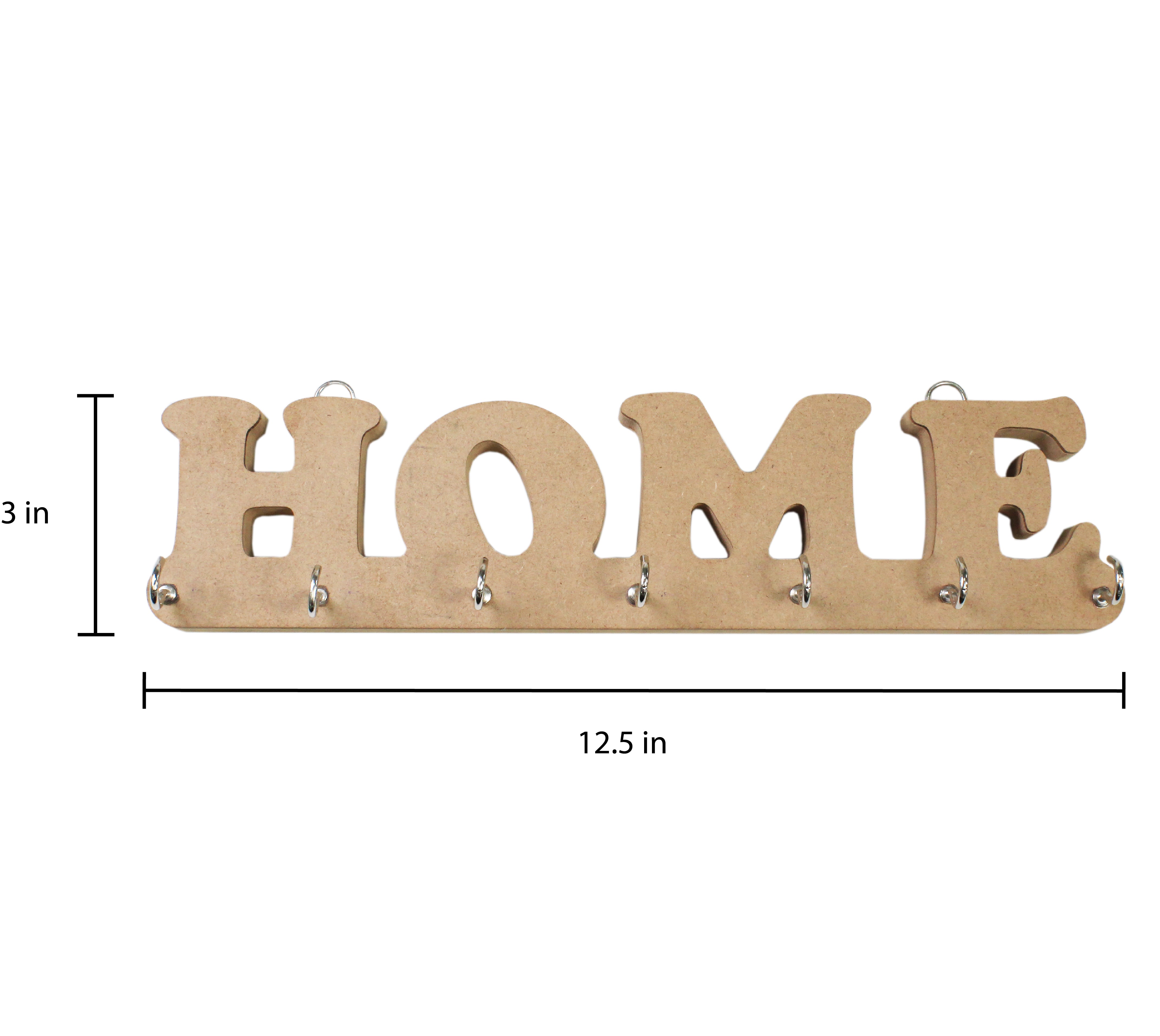 MDF Key Holder Home W12.5 X H3 X D0.7Inch 1Pc Lb