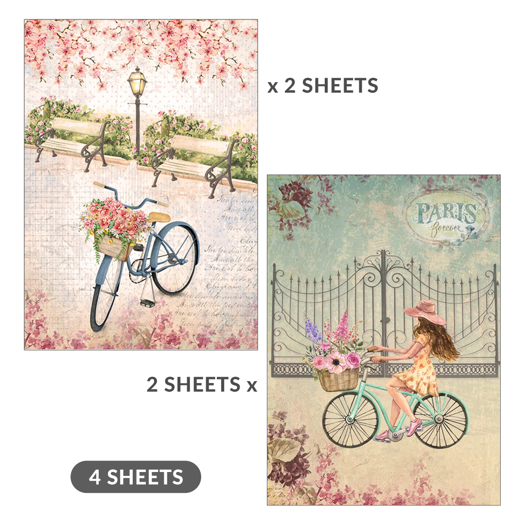 Decoupage Paper On The Move A4 70Gsm 2 Designs 4Sheets