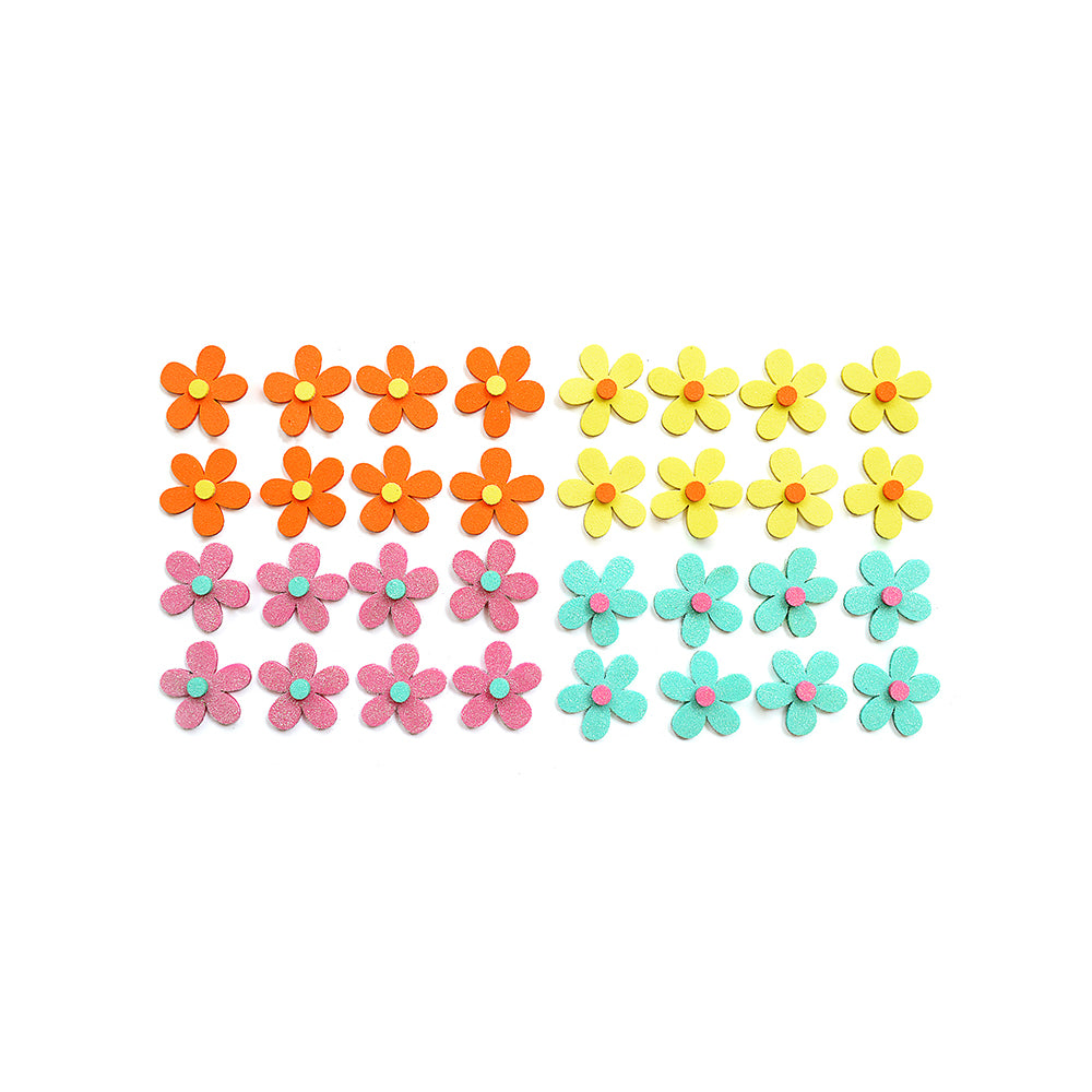 Self Adhesive Fun Foam Stickers Floral Party 32Pcs